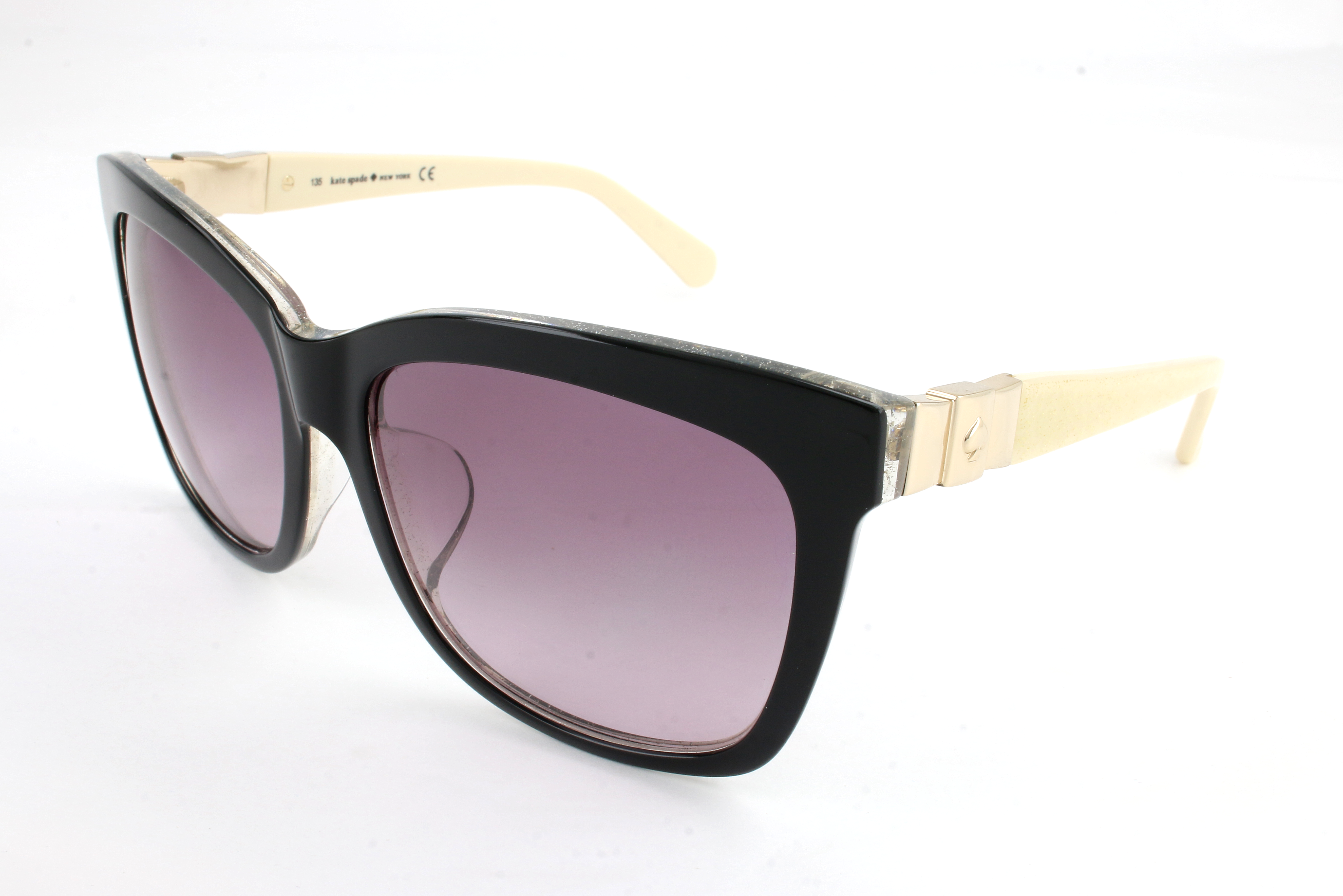 Kate Spade Women's 56mm Black Glitter Ivory Sunglasses DAGMAR-F-S-ILA-56