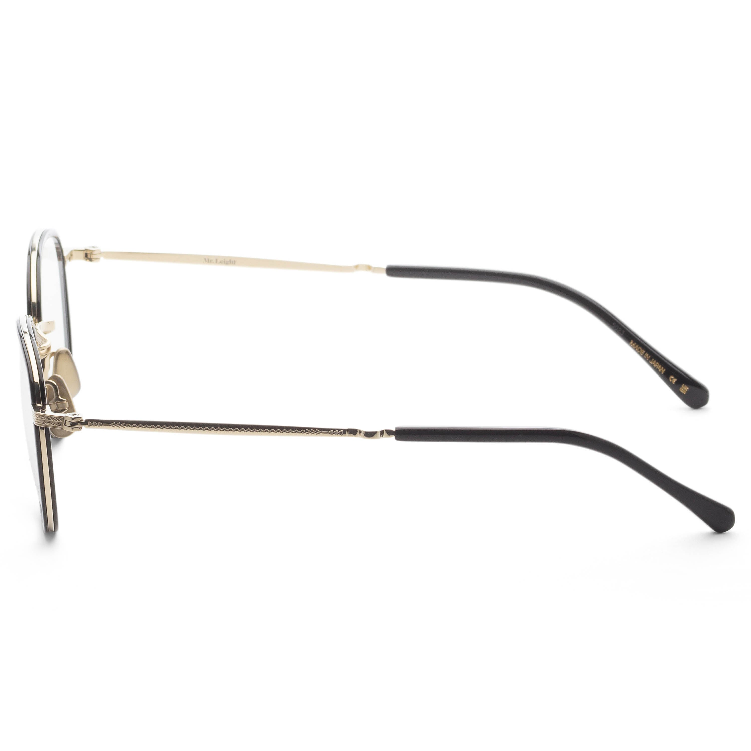 Garrett Leight Unisex GRIFFITH II C 46mm Black White Gold Eyeglasses ML3025