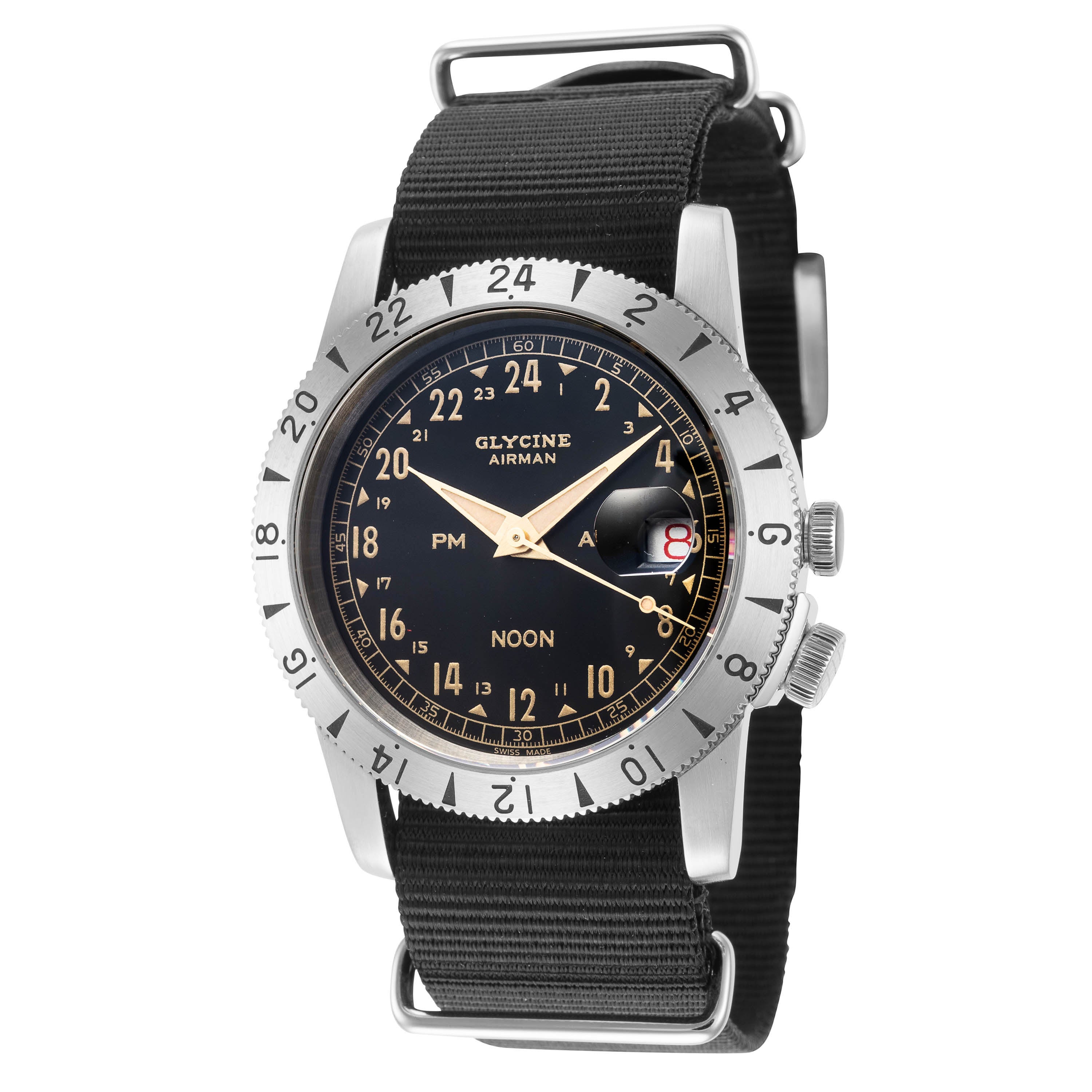 Glycine Men's Airman Vintage Noon Purist 40mm Automatic Watch GL0377