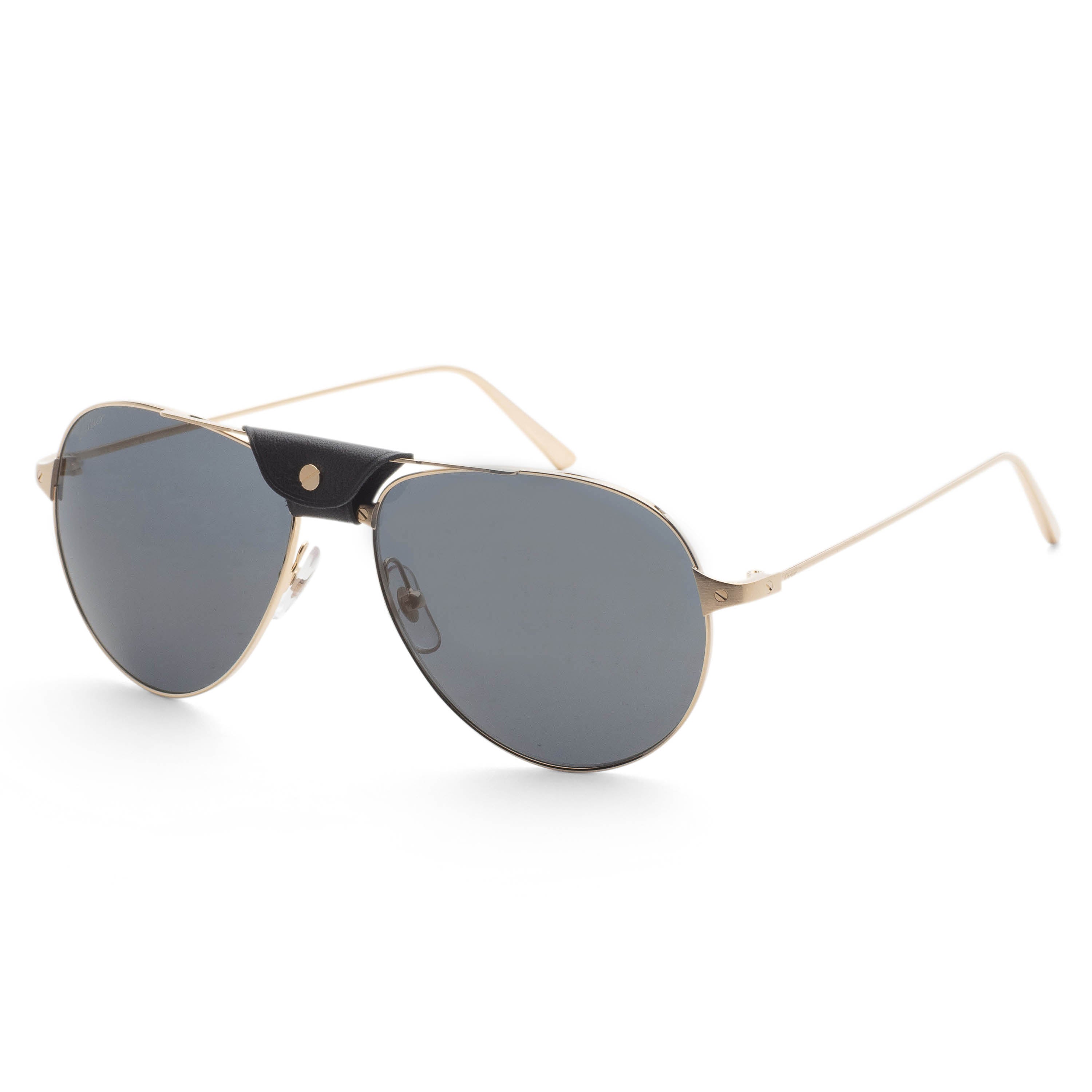Cartier Men's Santos de Cartier 59mm Shiny Gold Sunglasses CT0038S-015
