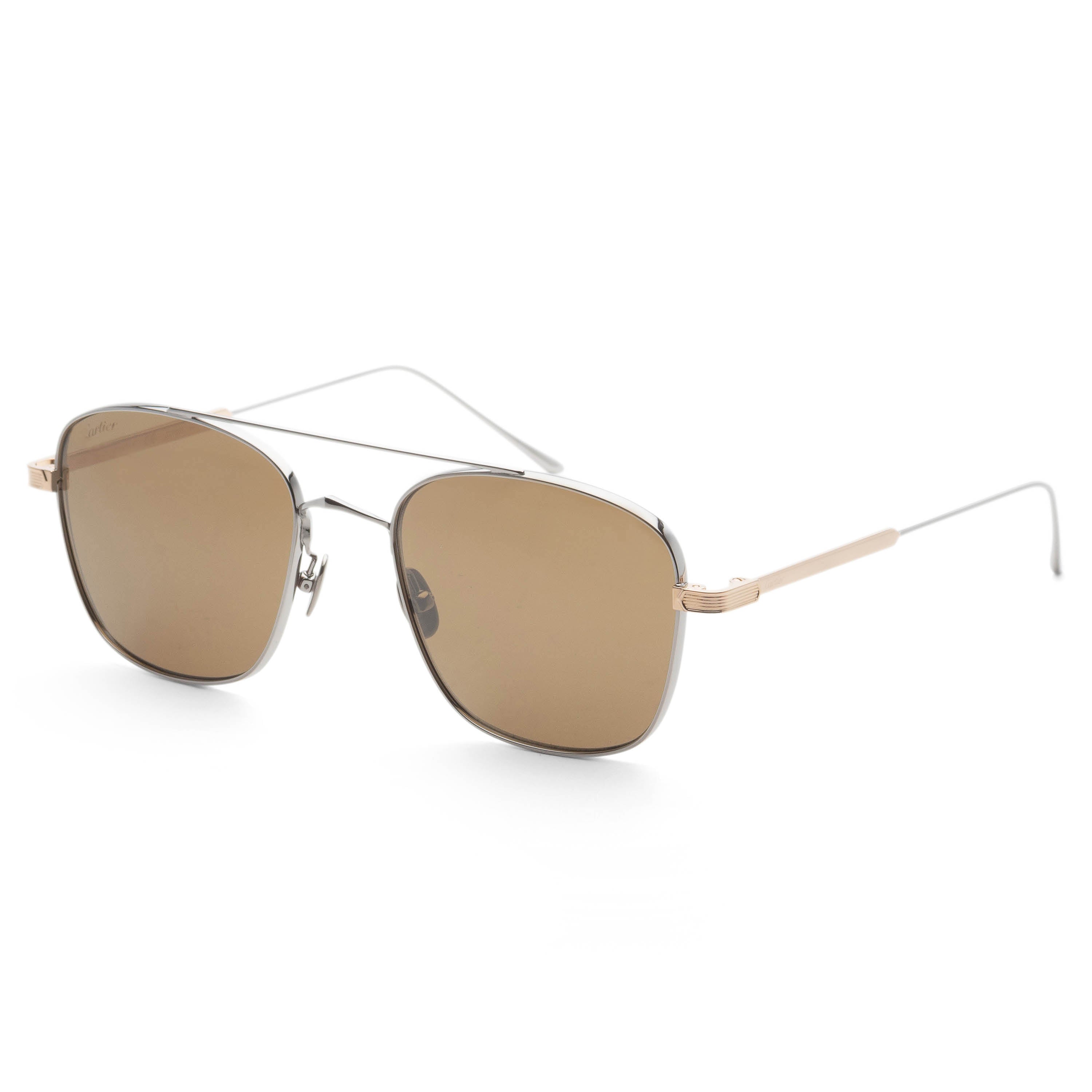 Cartier Men's 55mm Ruthenium Gold Sunglasses CT0163S-007