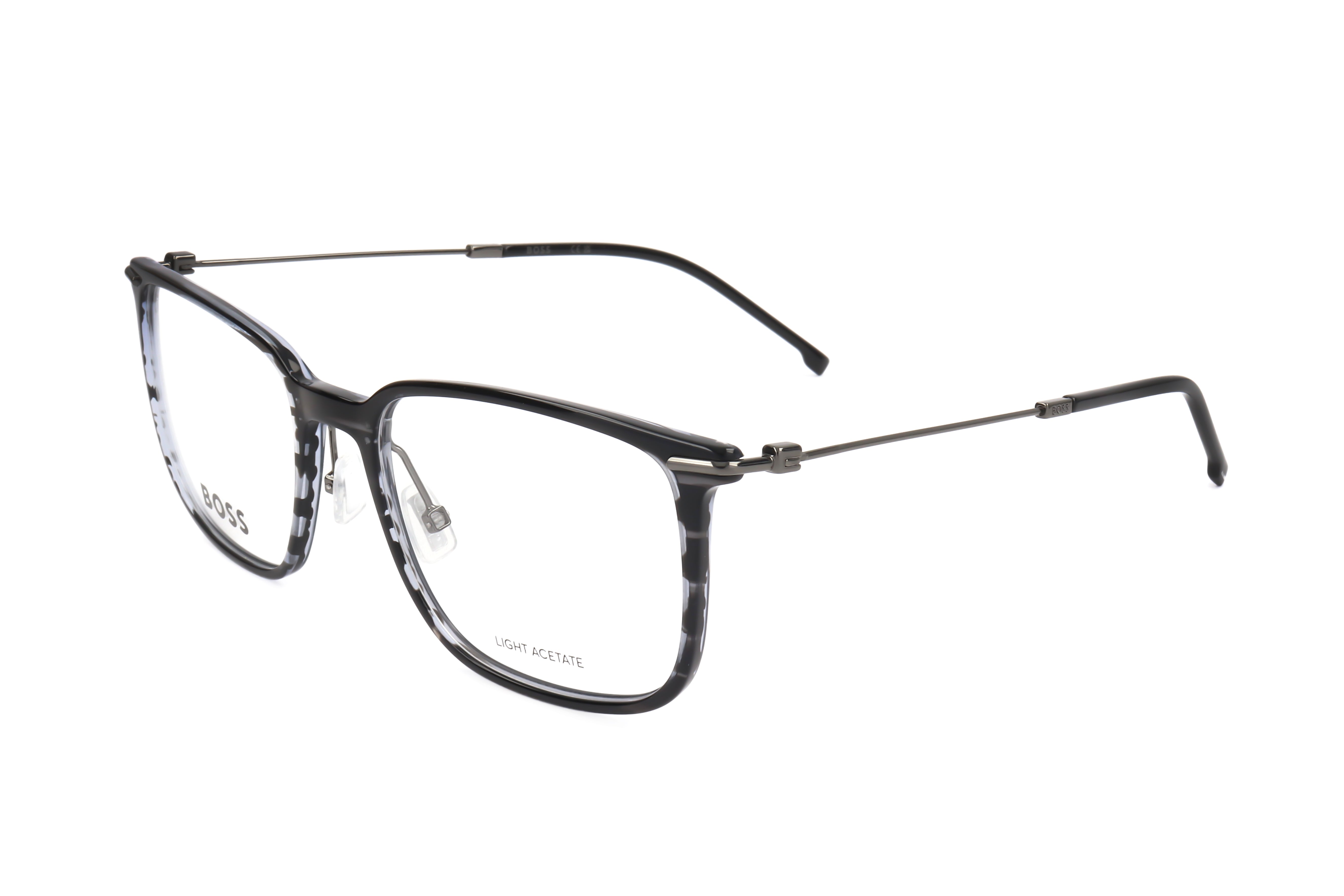 Hugo Boss Men's 56mm Striped Grey Ruthenium Eyeglasses BOSS1484-VQ7-56