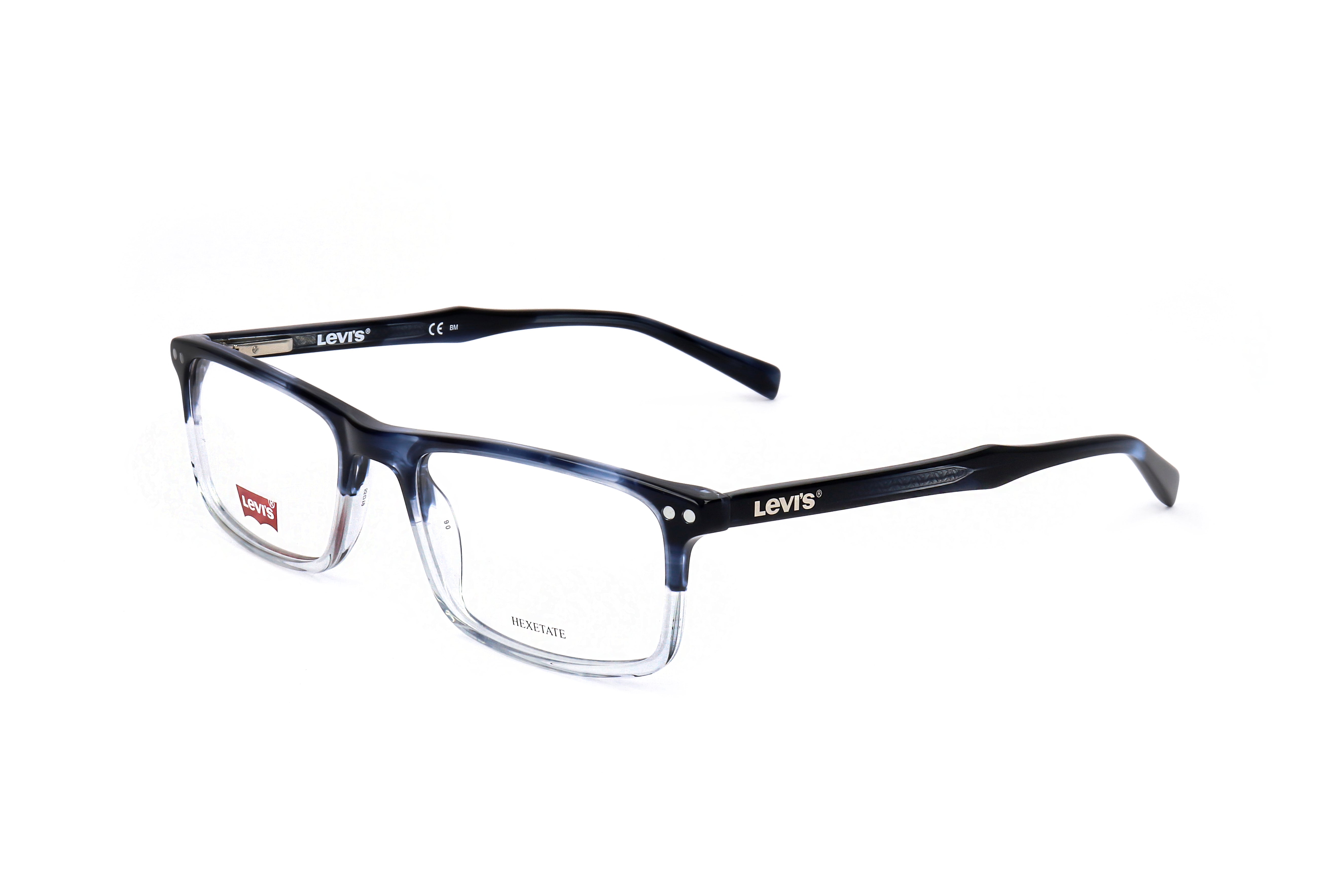Levi's Men's 55 mm Blue Horn Eyeglasses LV5020-038I-19