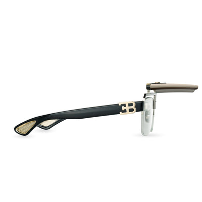 Bugatti Men's 42 mm White Gold Black Sunglasses 01BRX-WG