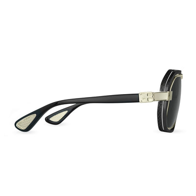 Bugatti Unisex 52mm Matte Black White Gold Sunglasses 08-MBK-WG