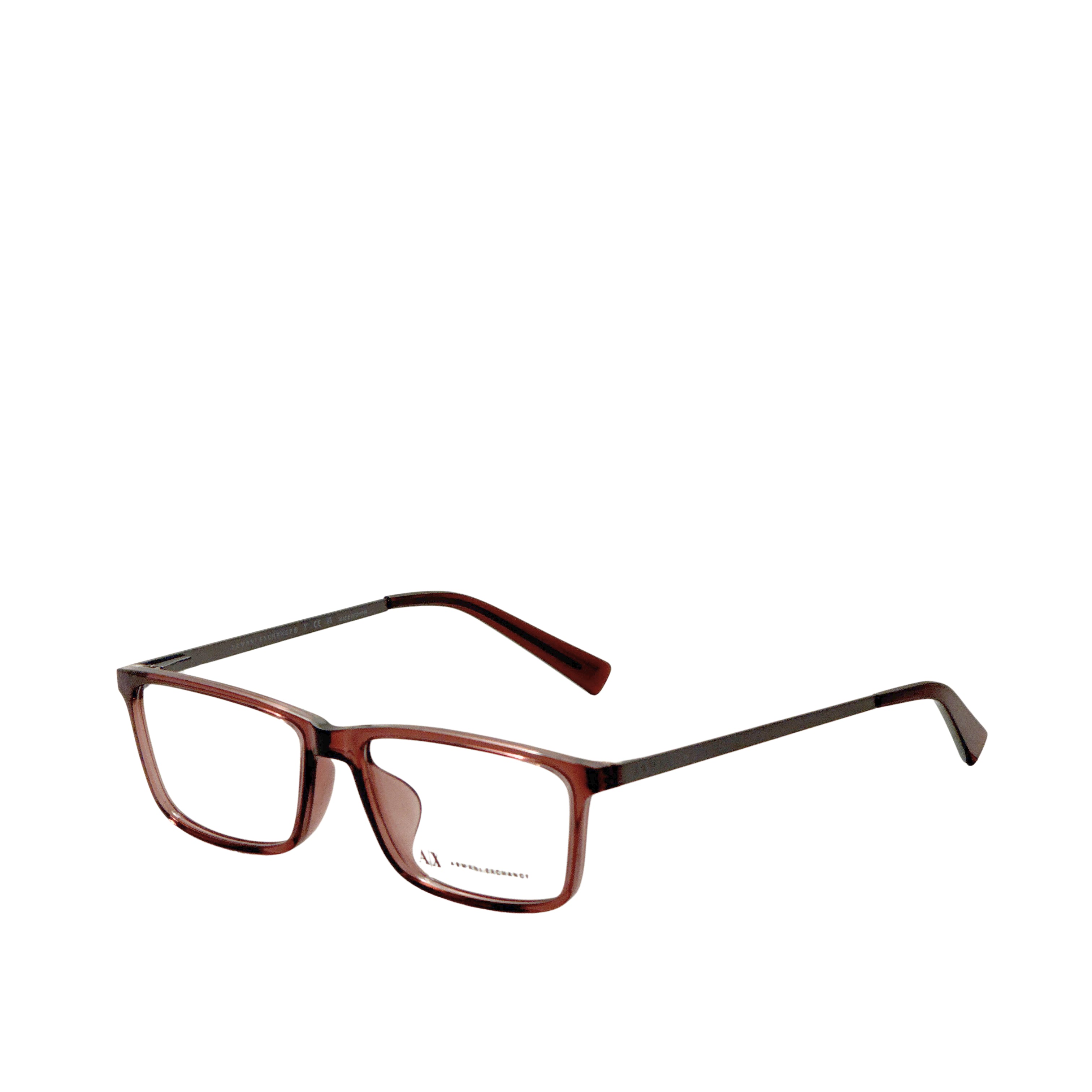 Armani Exchange Men's 55mm Shiny Transparent Brown Eyeglasses AX3027F-8011-55
