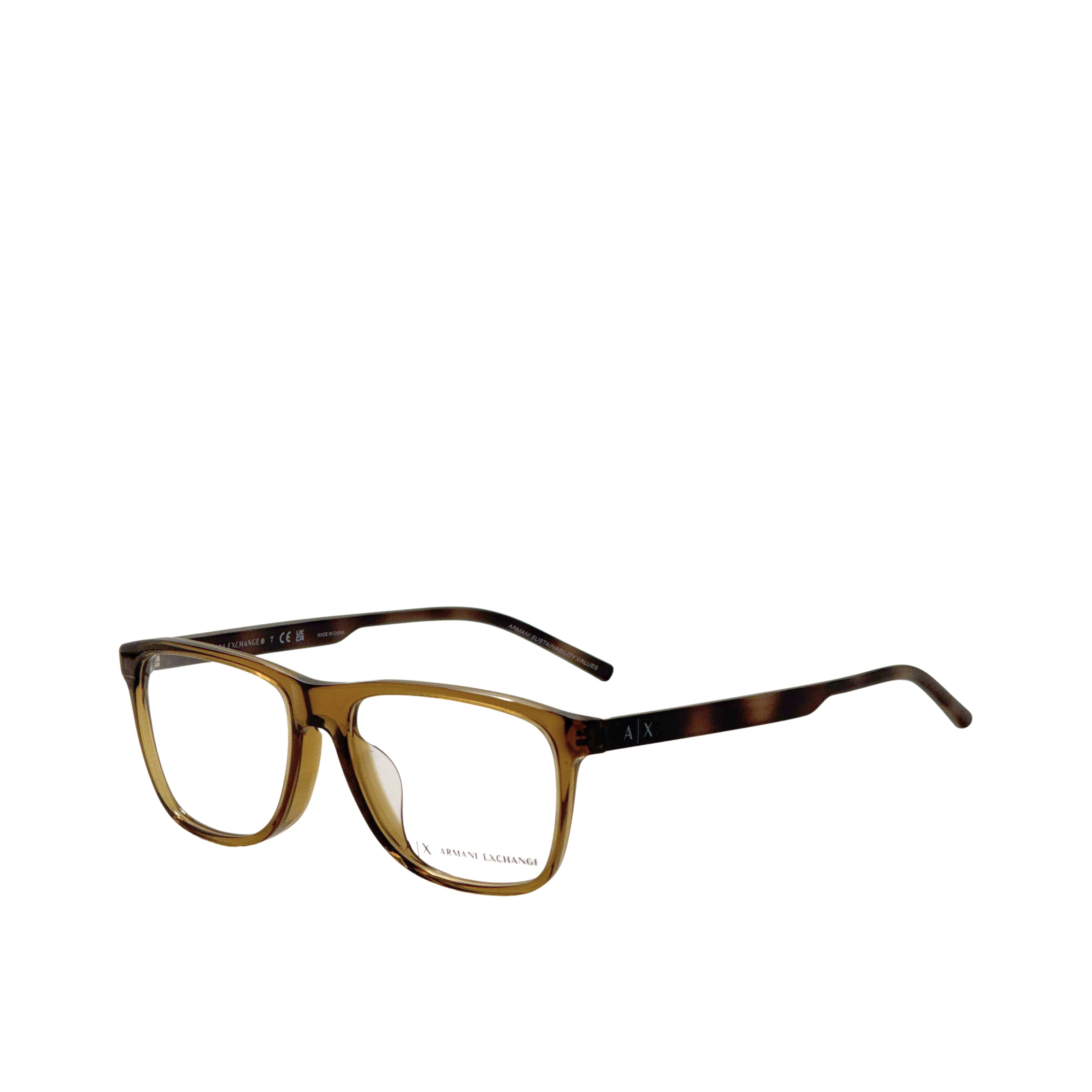 Armani Exchange Men's 56mm Shiny Transparent Green Eyeglasses AX3048F-8358-56
