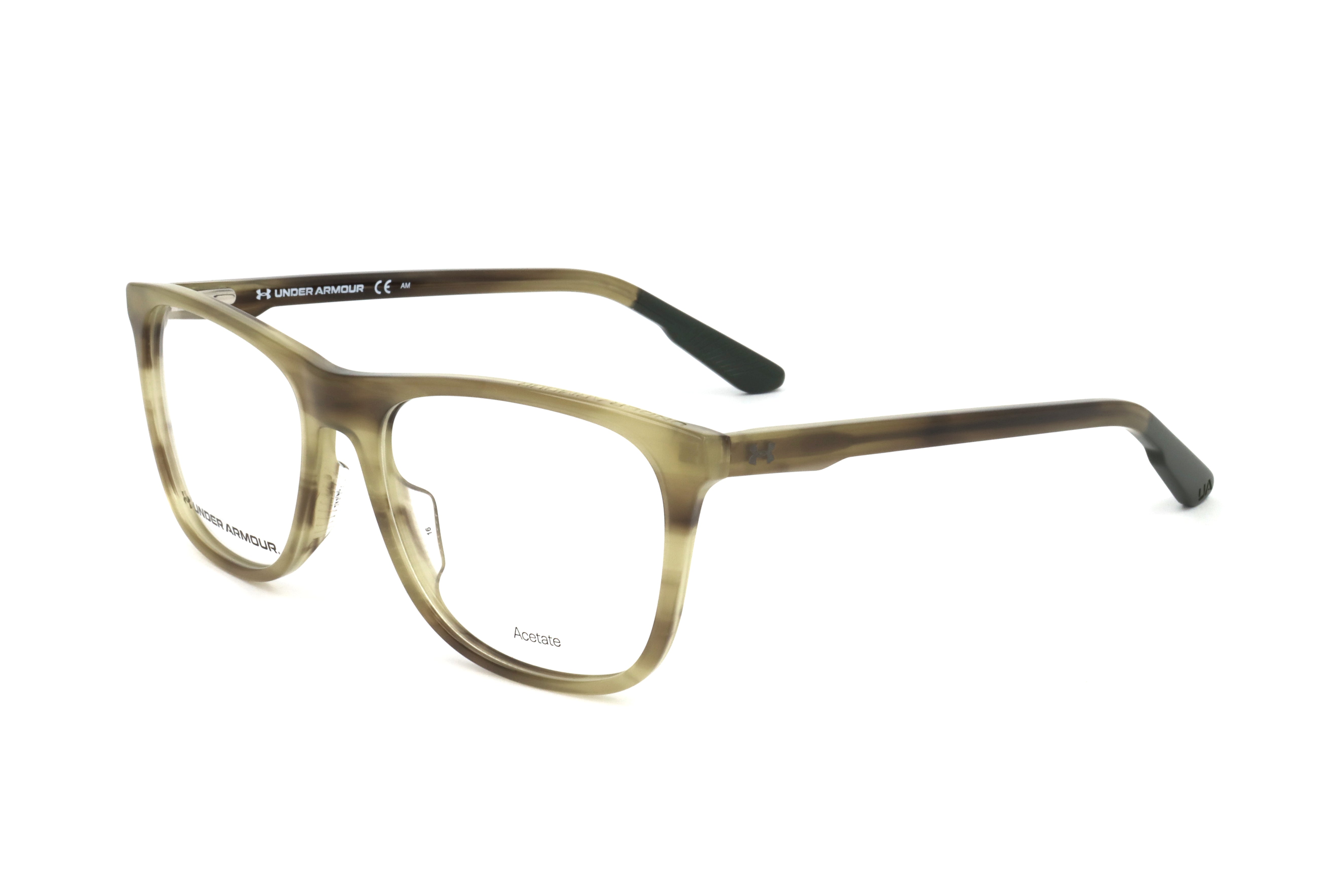 Under Armour Men's 54 mm Olive Horn Eyeglasses UA5018-G-145-54
