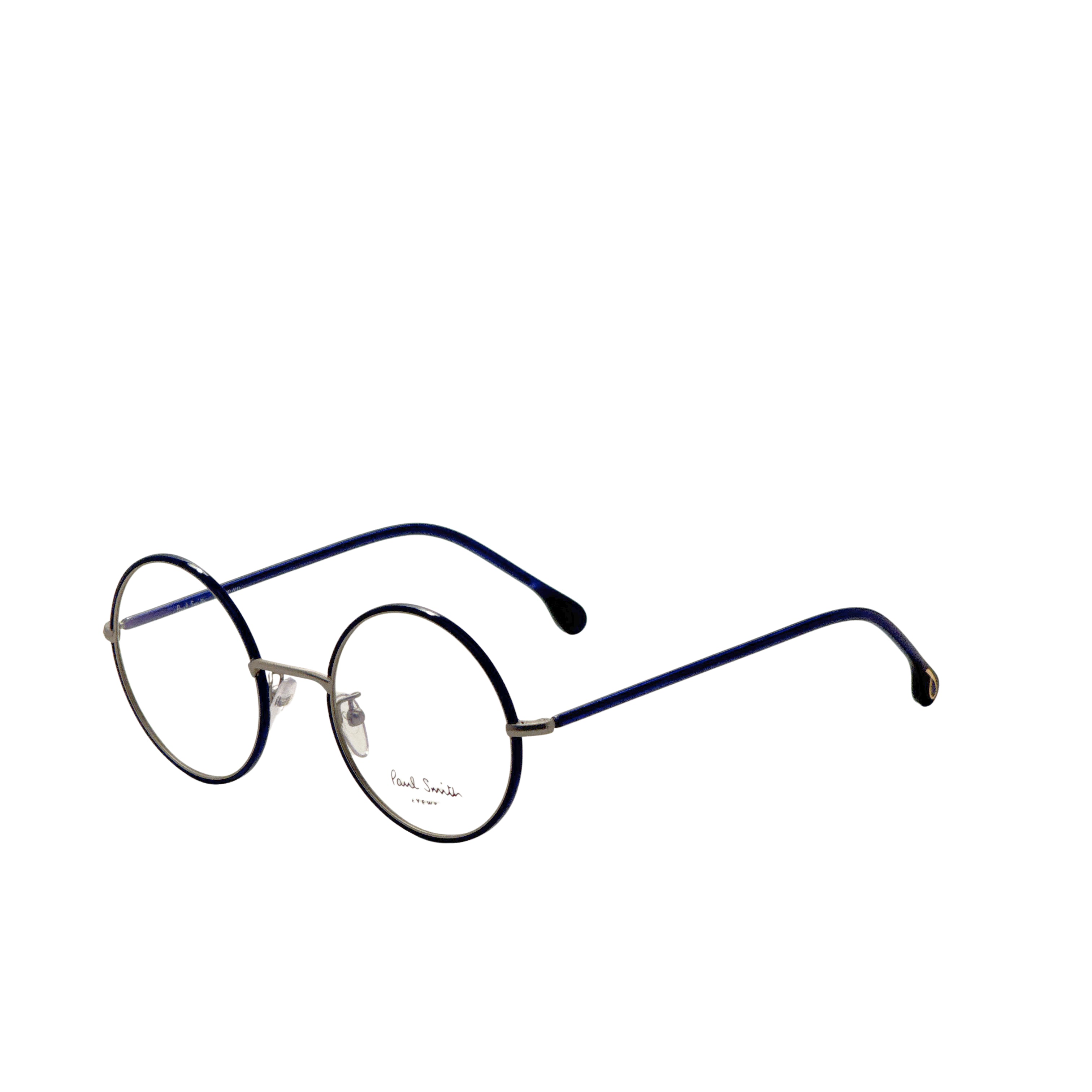 Paul Smith Unisex Alford 49mm Deep Navy Matte Silver Eyeglasses PSOP004V1-004-49