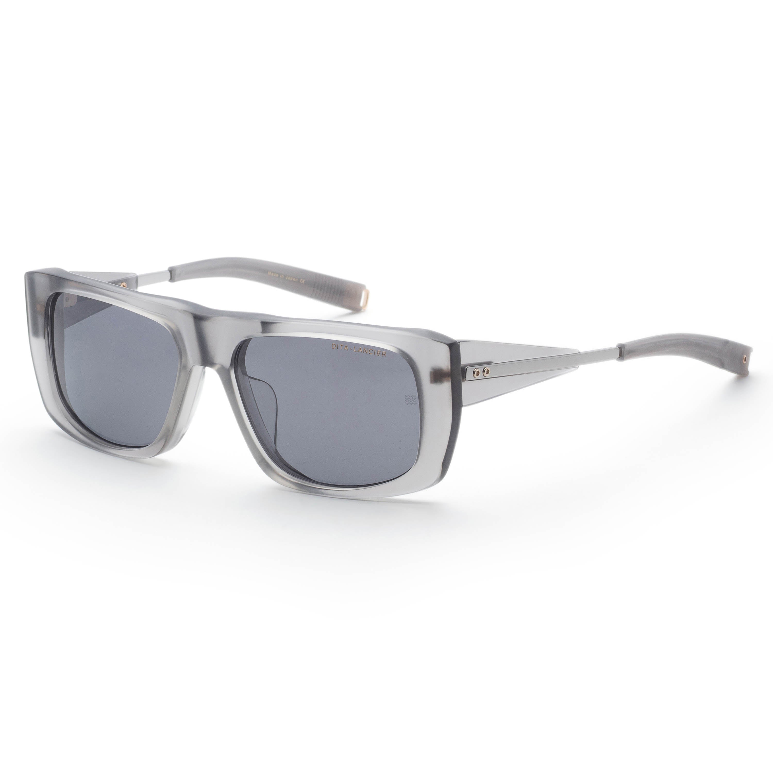 Dita Men's Lancier 56mm Satin Crystal Grey Black Palladium Polarized Sunglasses DLS703-56-04