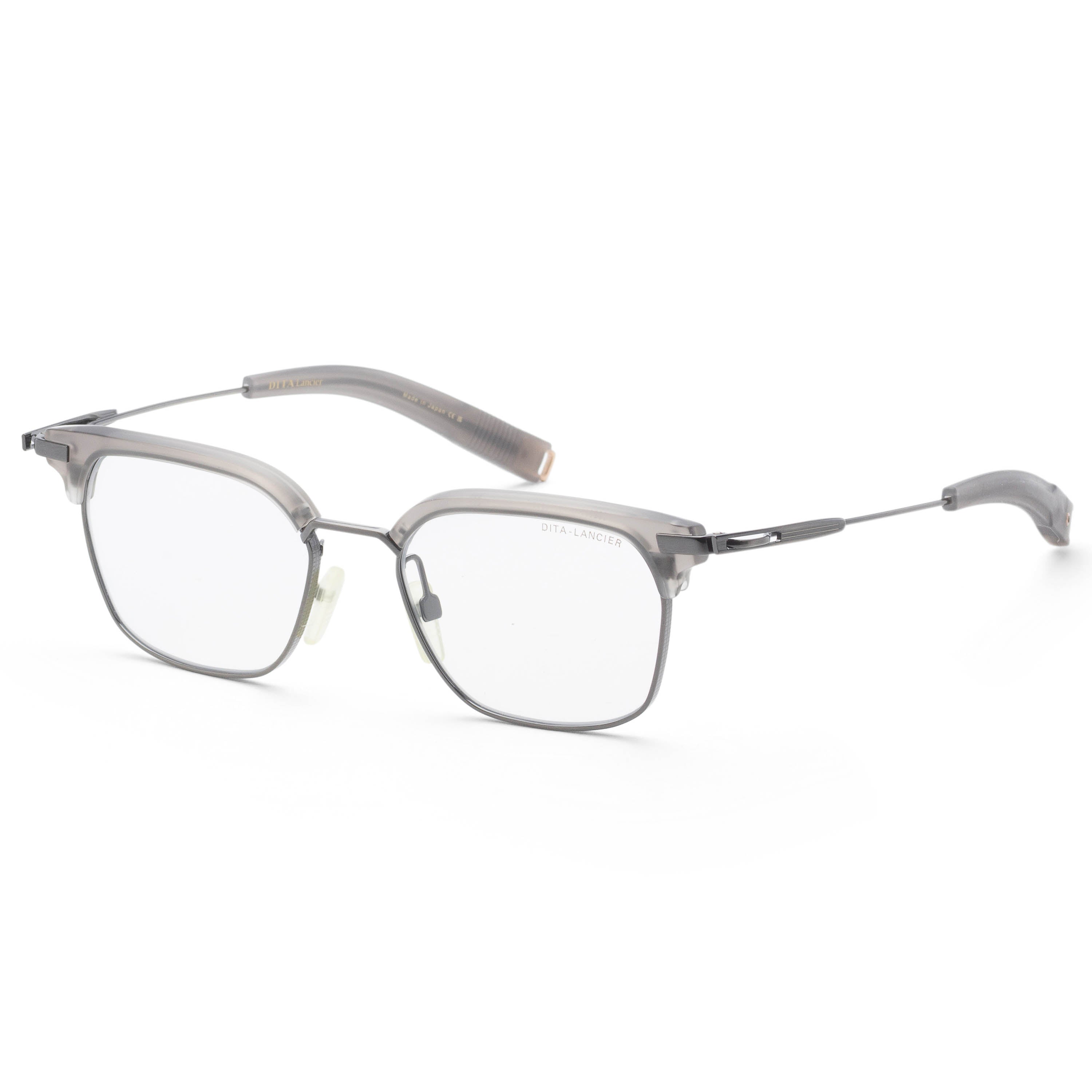 Dita Men's Lancier 52mm Satin Crystal Grey Antique Silver Eyeglasses DLX410-A-02