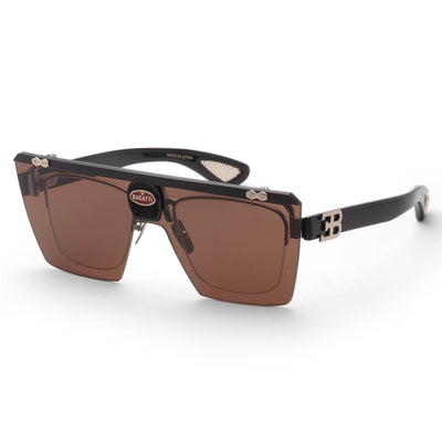 Bugatti Men's 42 mm White Gold Black Sunglasses 01BRX-WG