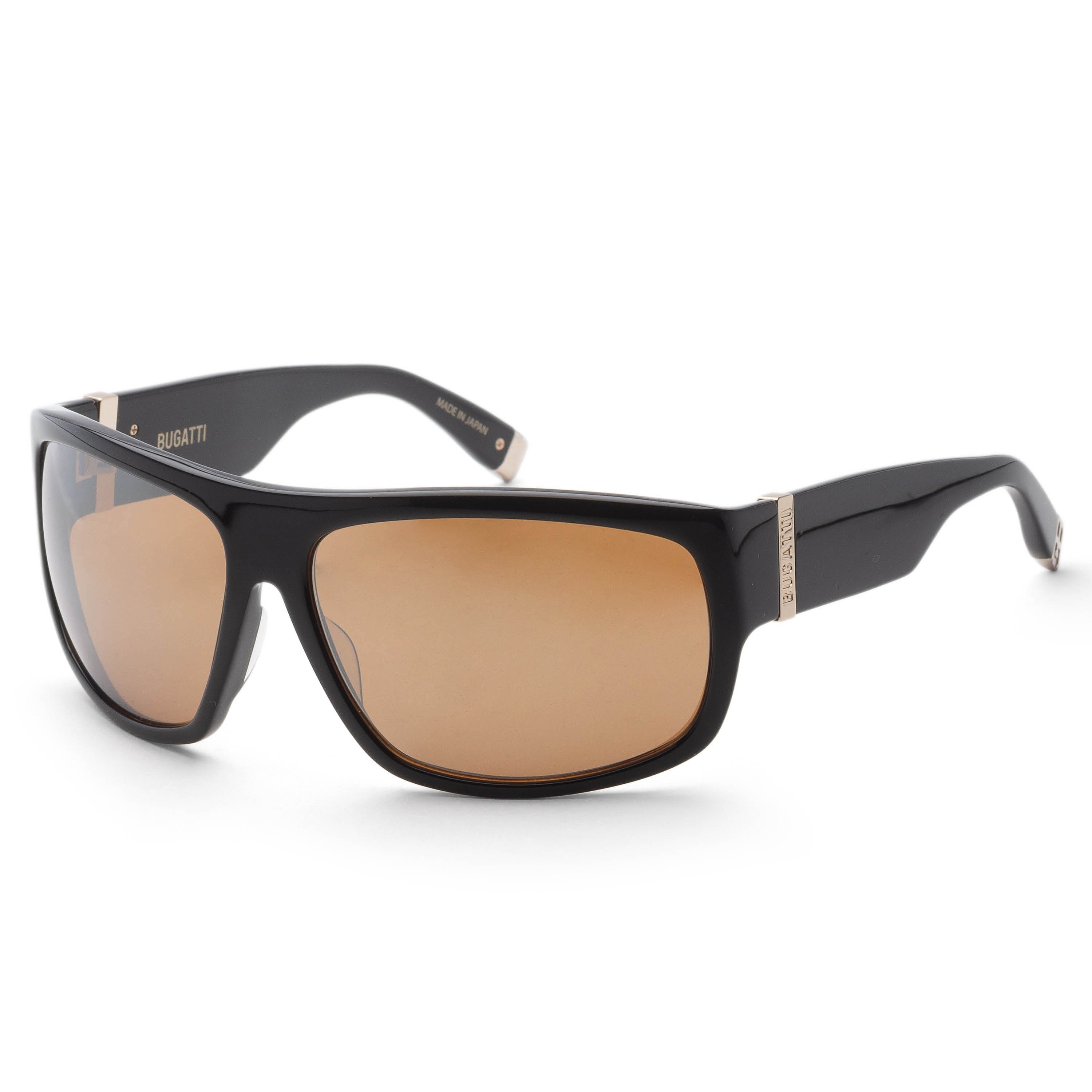 Bugatti Men's 66 mm Black Sunglasses 43C-BK