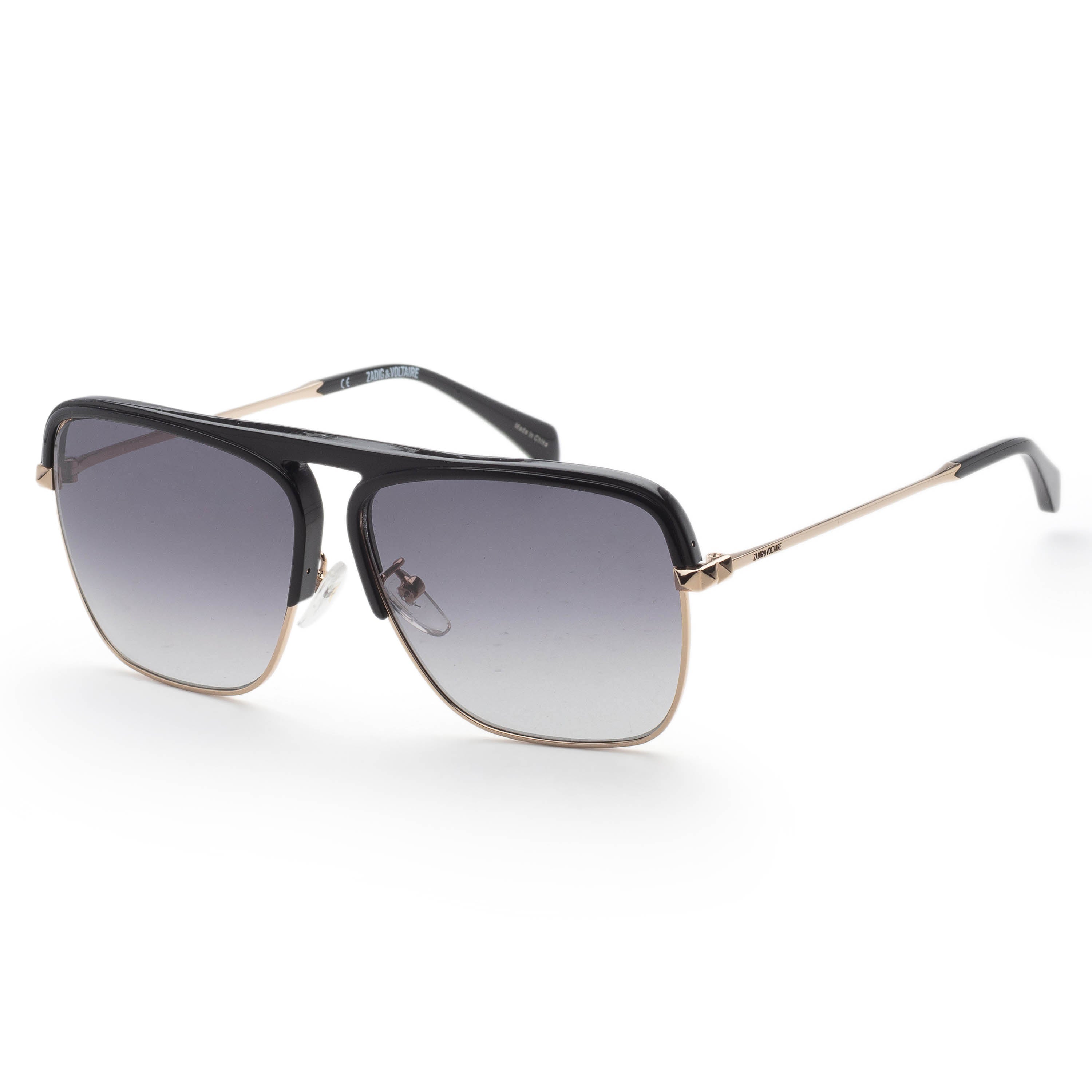 Zadig & Voltaire Men's 60mm Black Gold Sunglasses SZV321-60300Y