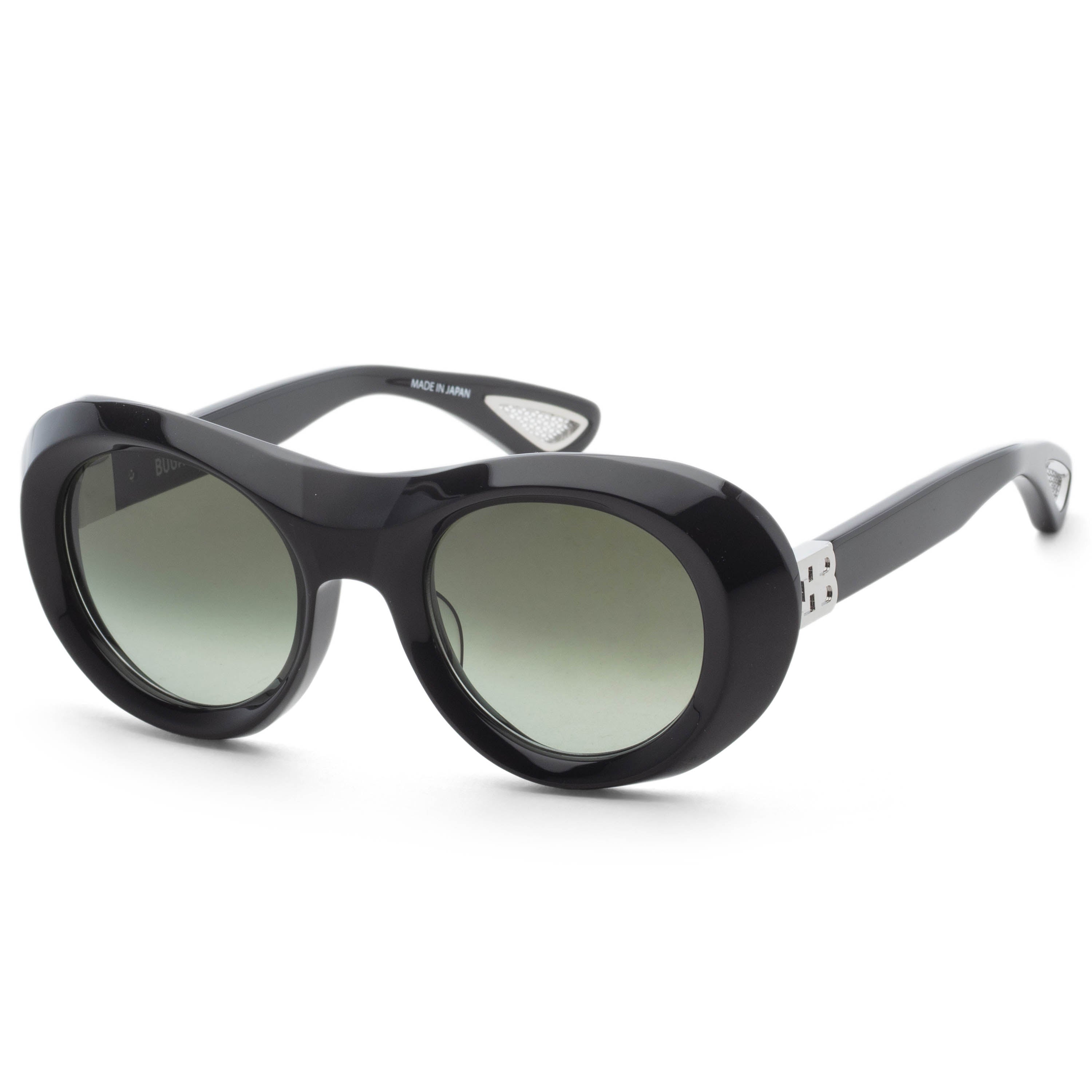 Bugatti Unisex 49mm Black Sterling Silver Sunglasses 03-BK-SS