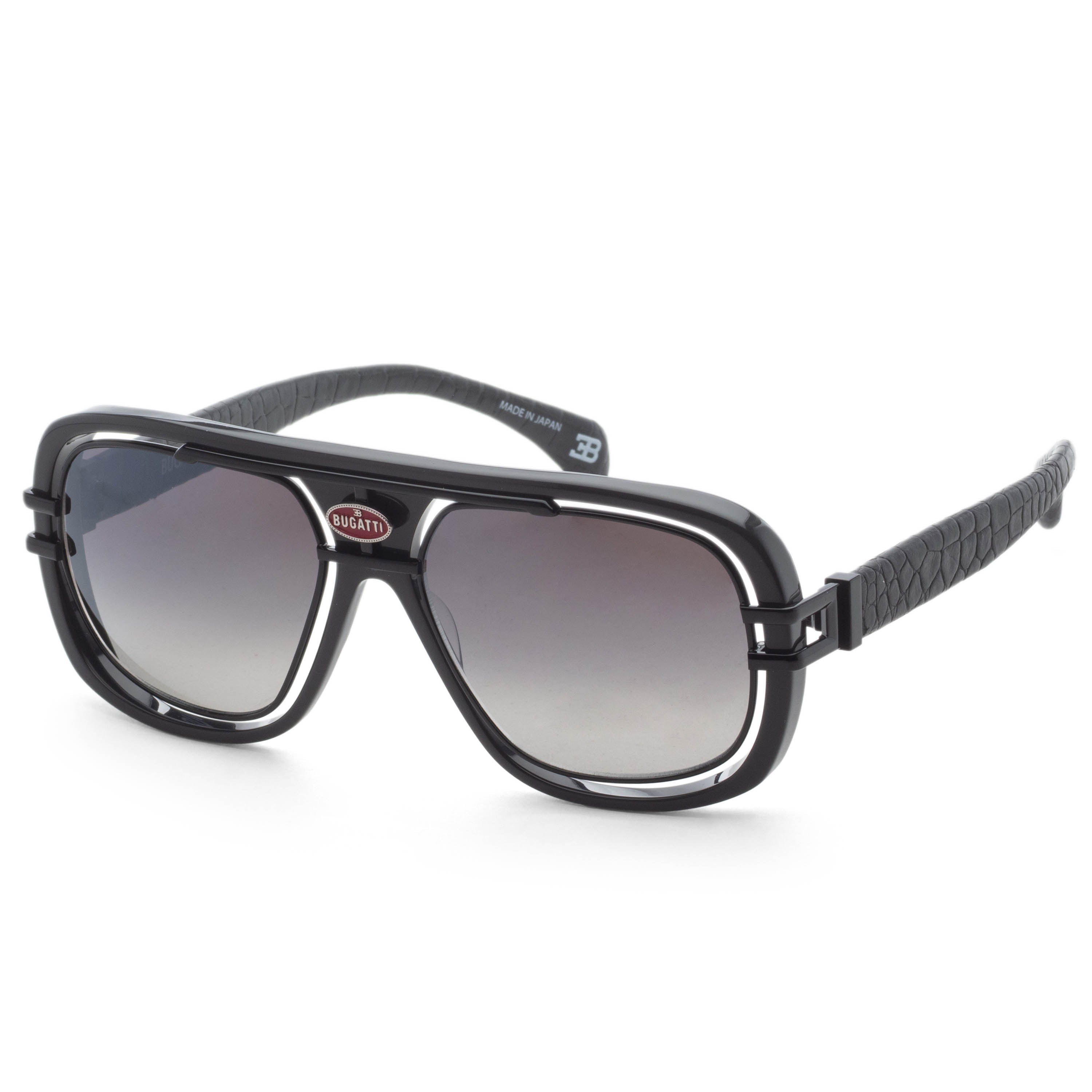 Bugatti Men's 58mm Grey Black PVD Sunglasses 07-GRY-BK