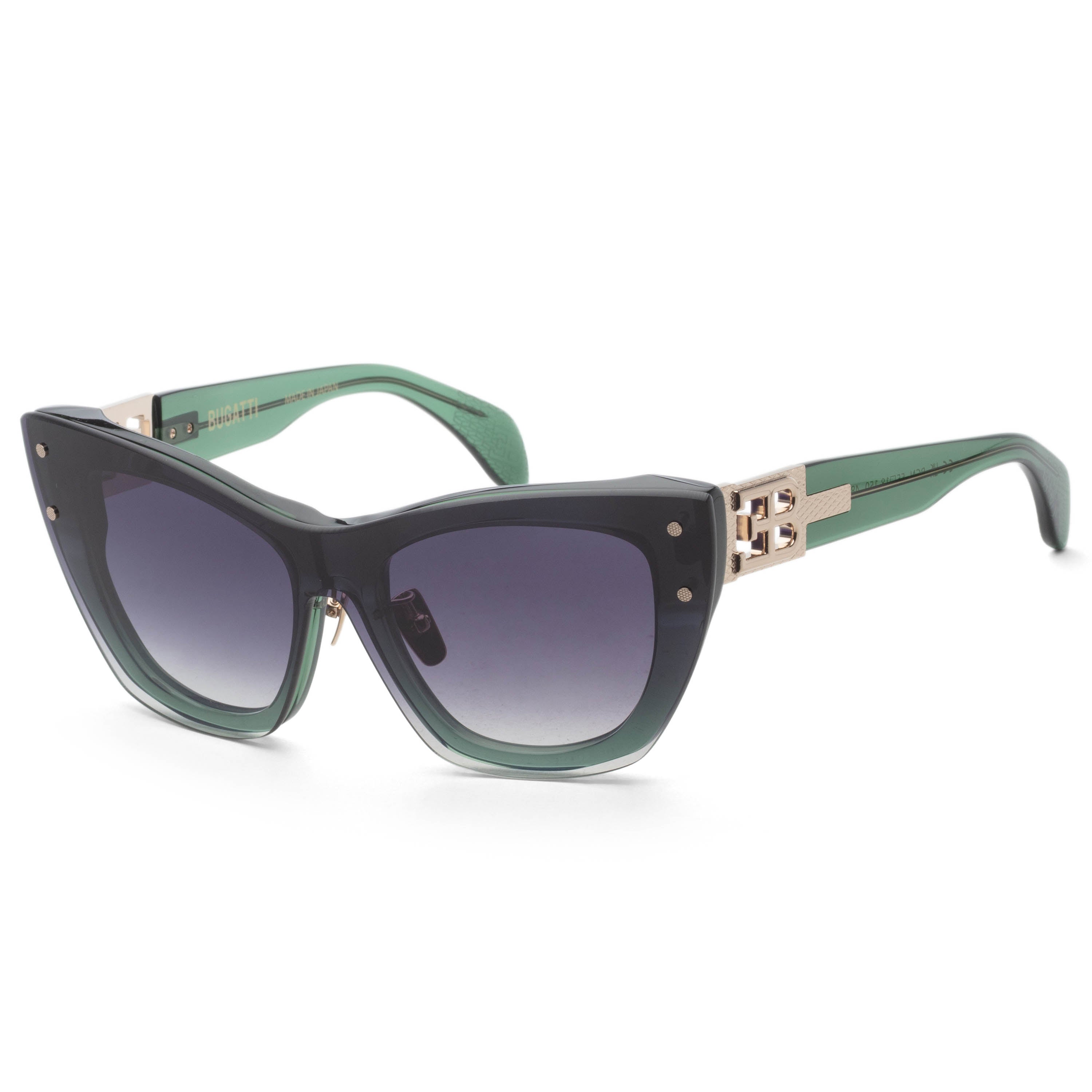 Bugatti Women's 55mm Bottle Green White Gold Sunglasses 48L-BGN-AF