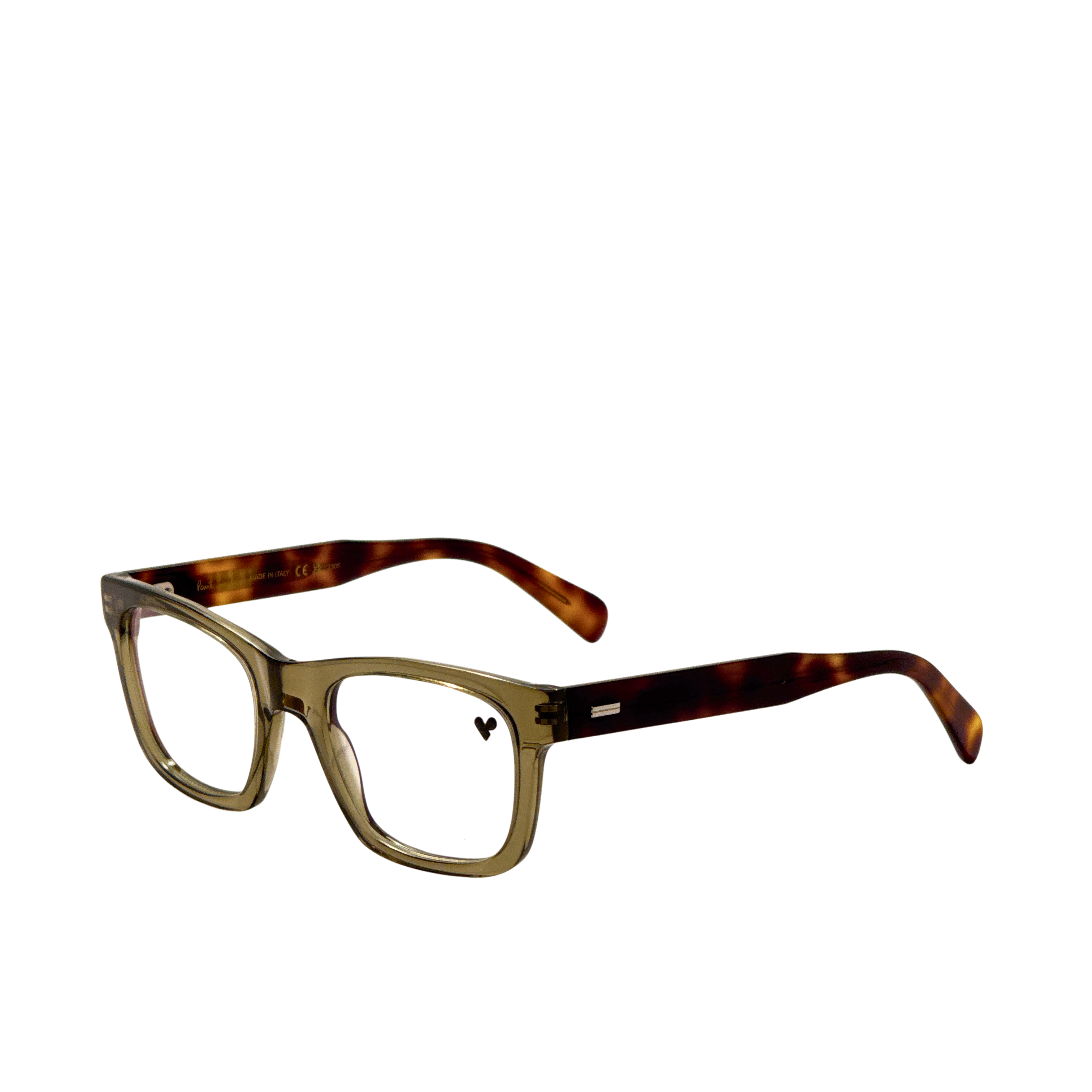 Paul Smith Men's Griffin 53mm Transparent Khaki Eyeglasses PSOP095-317-53
