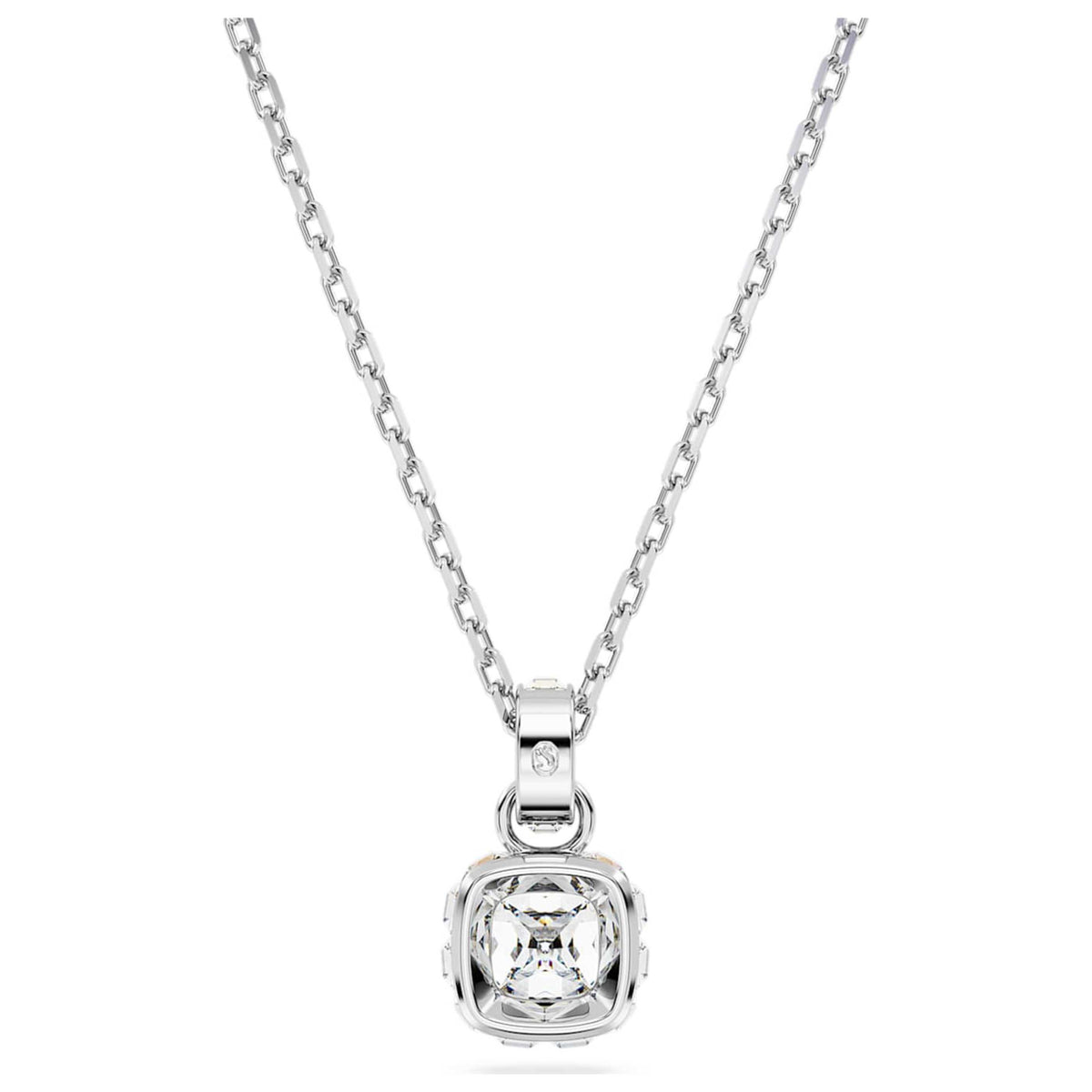 Swarovski Women's Birthstone: April White Crystal Rhodium-Plated Necklace 5651704