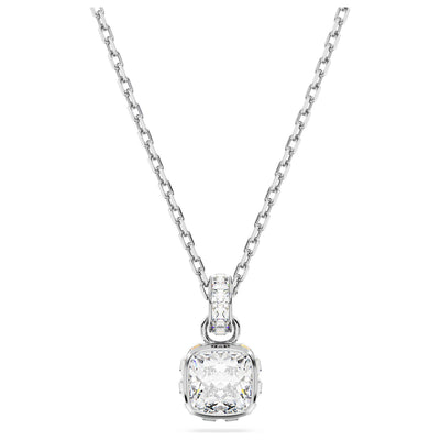 Swarovski Women's Birthstone: April White Crystal Rhodium-Plated Necklace 5651704