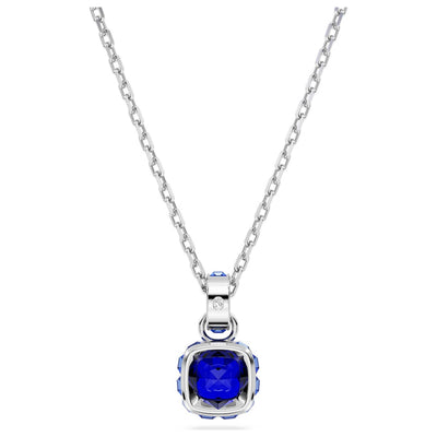 Swarovski Women's Birthstone: September Blue Sapphire Crystal Rhodium-Plated Necklace 5651790