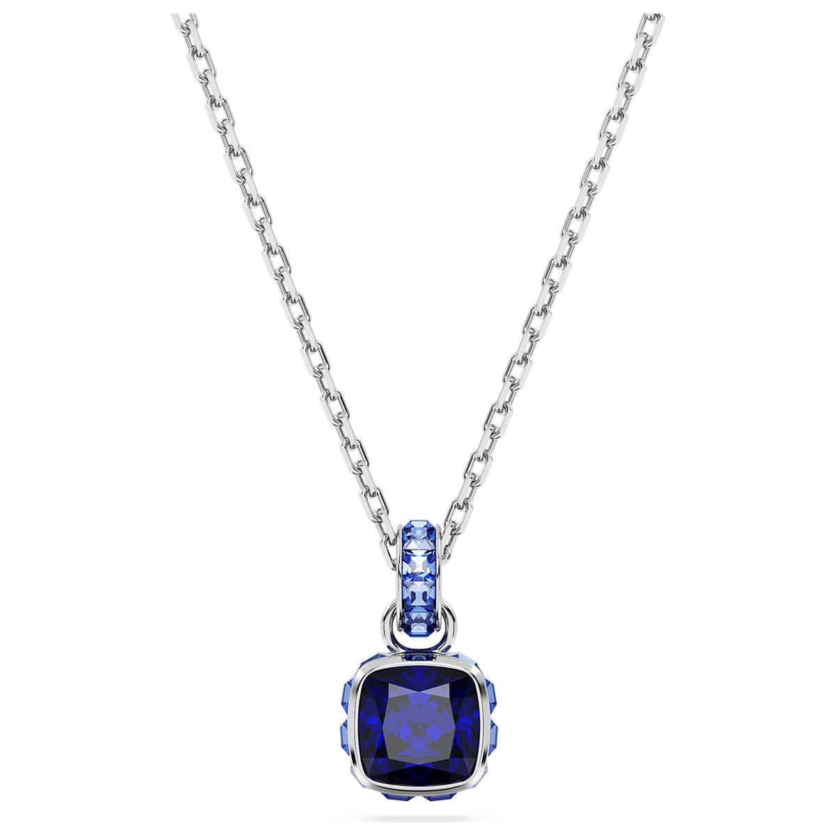 Swarovski Women's Birthstone: September Blue Sapphire Crystal Rhodium-Plated Necklace 5651790