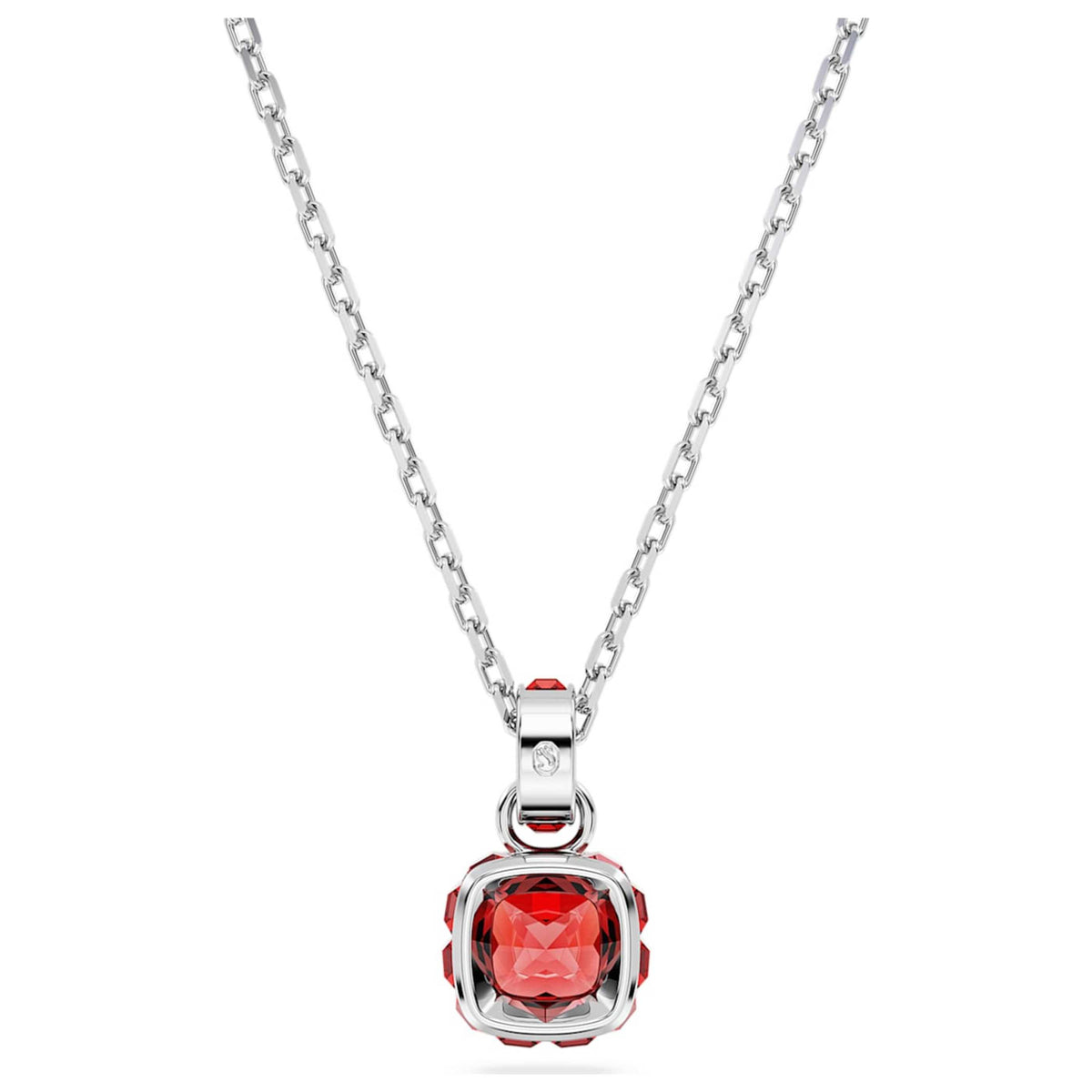 Swarovski Women's Birthstone: July Red Ruby Crystal Rhodium-Plated Earrings 5652043