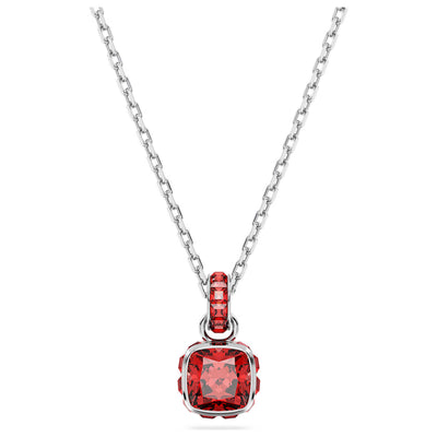 Swarovski Women's Birthstone: July Red Ruby Crystal Rhodium-Plated Earrings 5652043