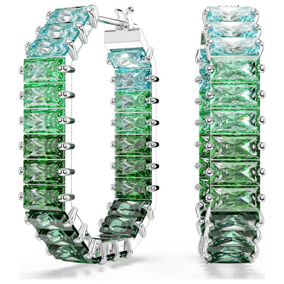 עגילים Matrix עם קריסטל ירוק של Swarovski