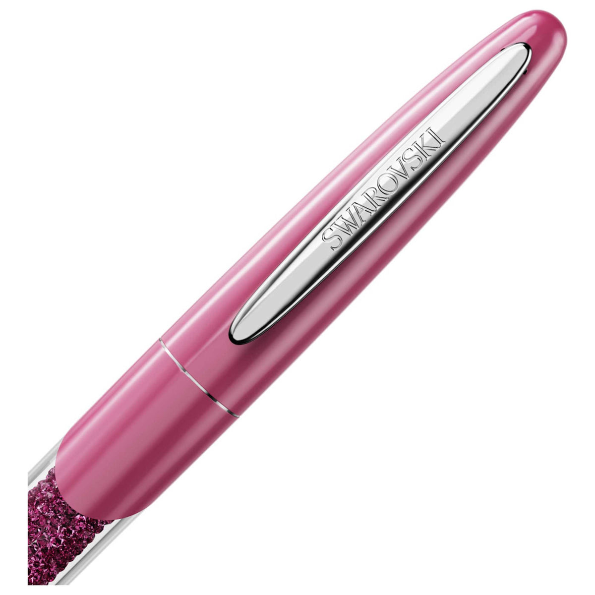 עט Crystaline עם קריסטלים ורודים של Swarovski