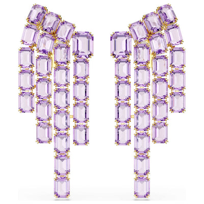 עגילי Millenia עם קריסטלים סגולים של Swarovski