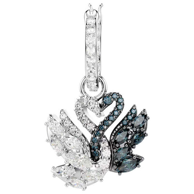 עגילי Swan עם אבני ריינסטון לבנים של Swarovski