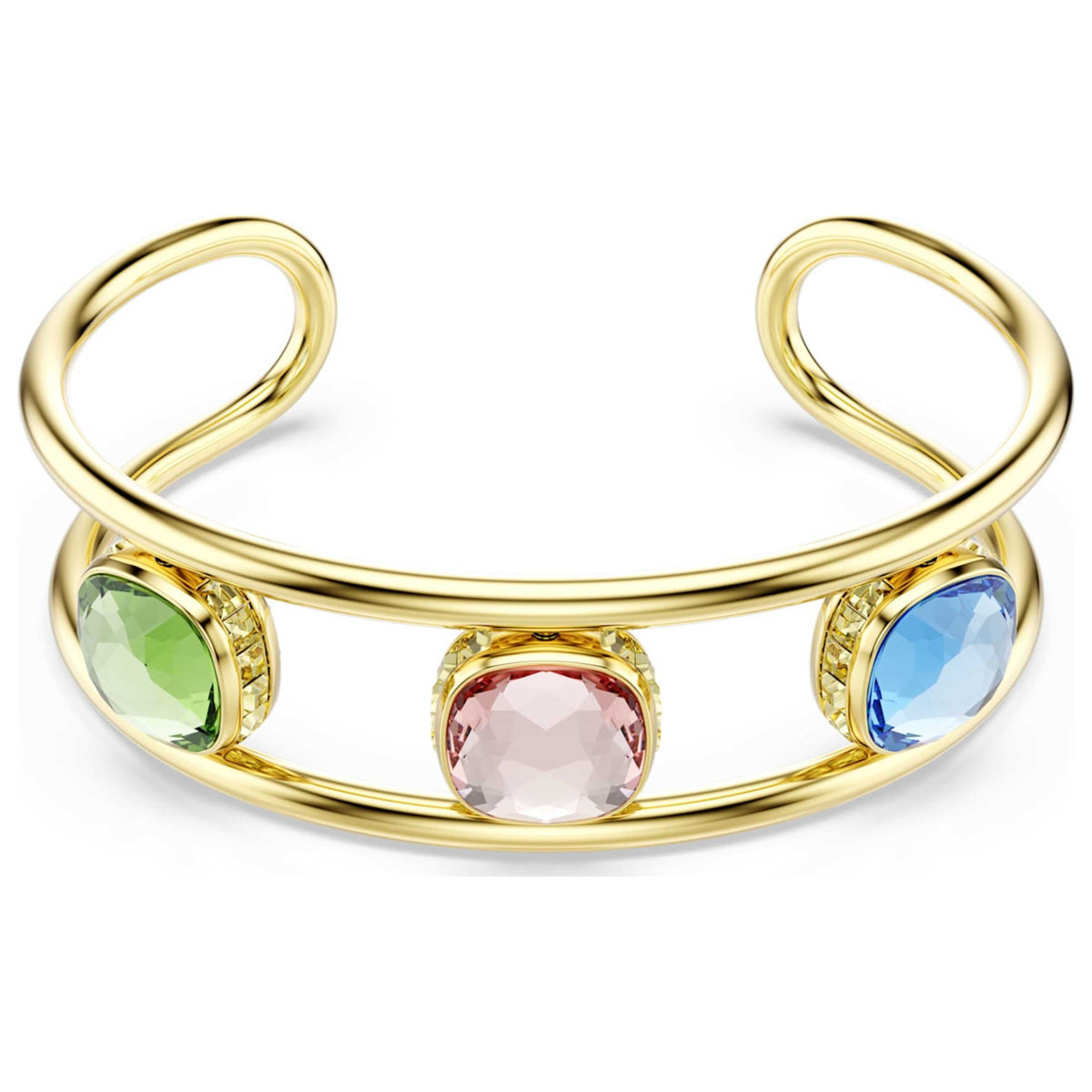 צמיד פתוח Chroma עם קריסטלים ירוקים של Swarovski