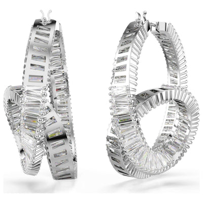 עגילי Matrix עם קריסטלים לבנים של Swarovski