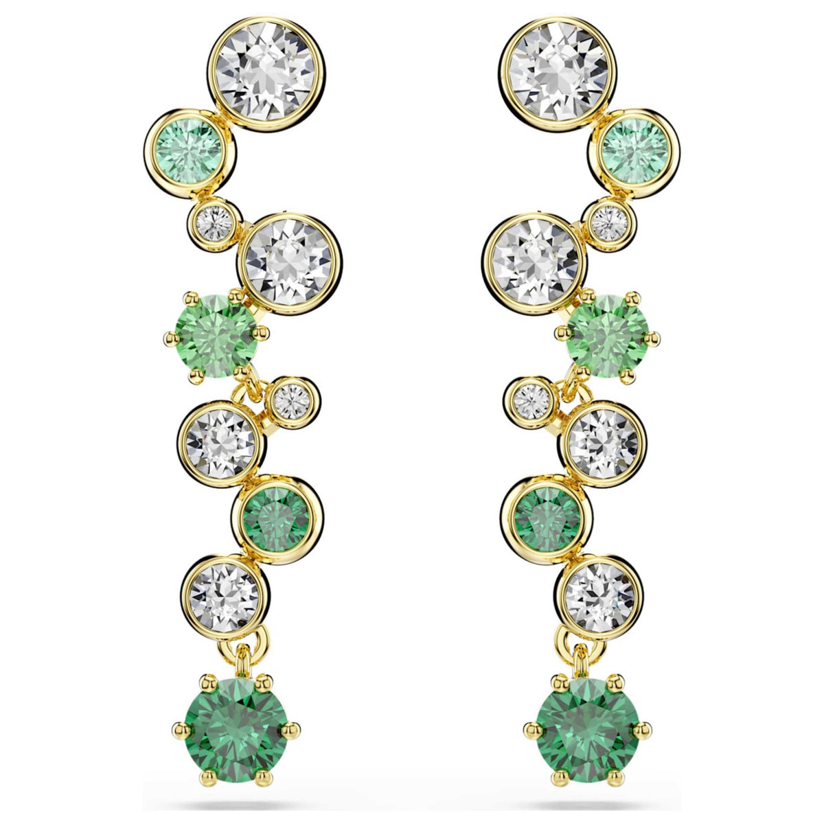 עגילי Constella עם קריסטלים ירוקים של Swarovski