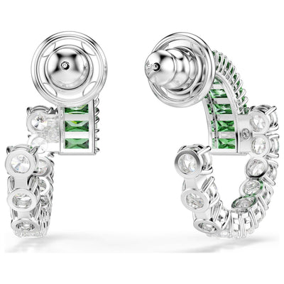 עגילי Matrix עם קריסטלים ירוקים של Swarovski