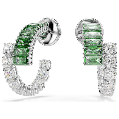 עגילי Matrix עם קריסטלים ירוקים של Swarovski