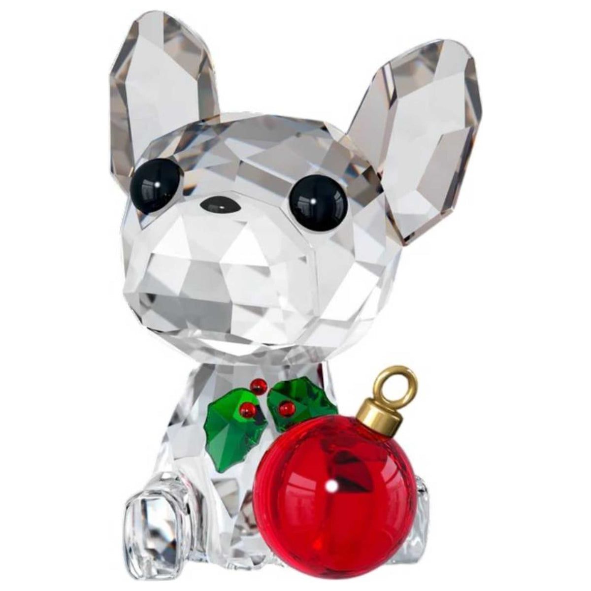 קישוט Hoiday Cheers: French Bulldog עם קריסטלים לבנים של Swarovski