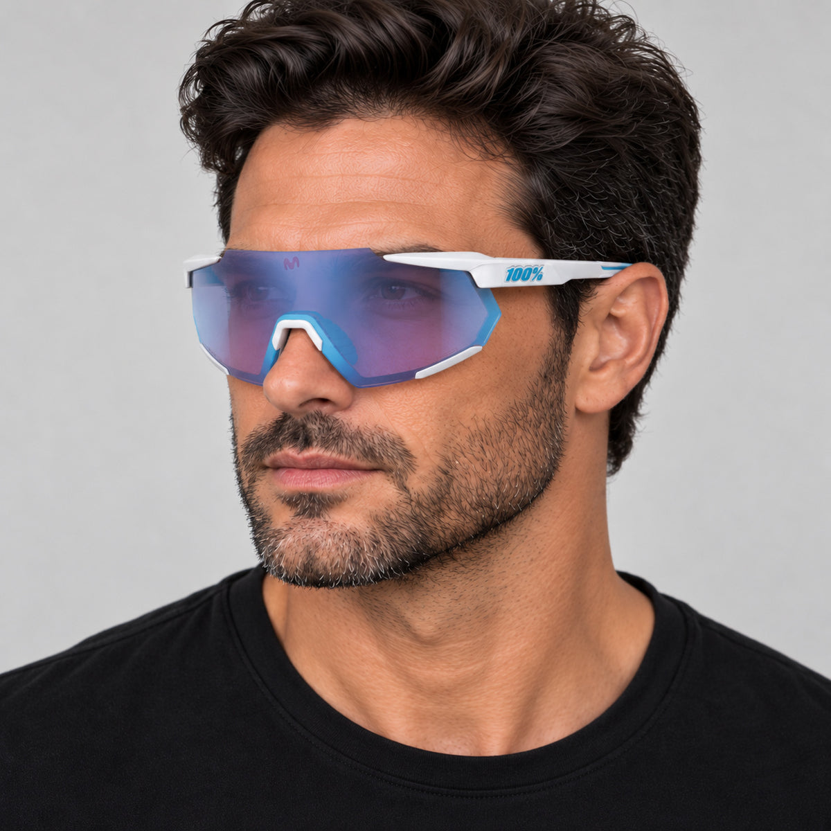 משקפי שמש 100 Percent דגם Racetrap 3.0 לגברים 99 מ״מ בצבע לבן Cycling