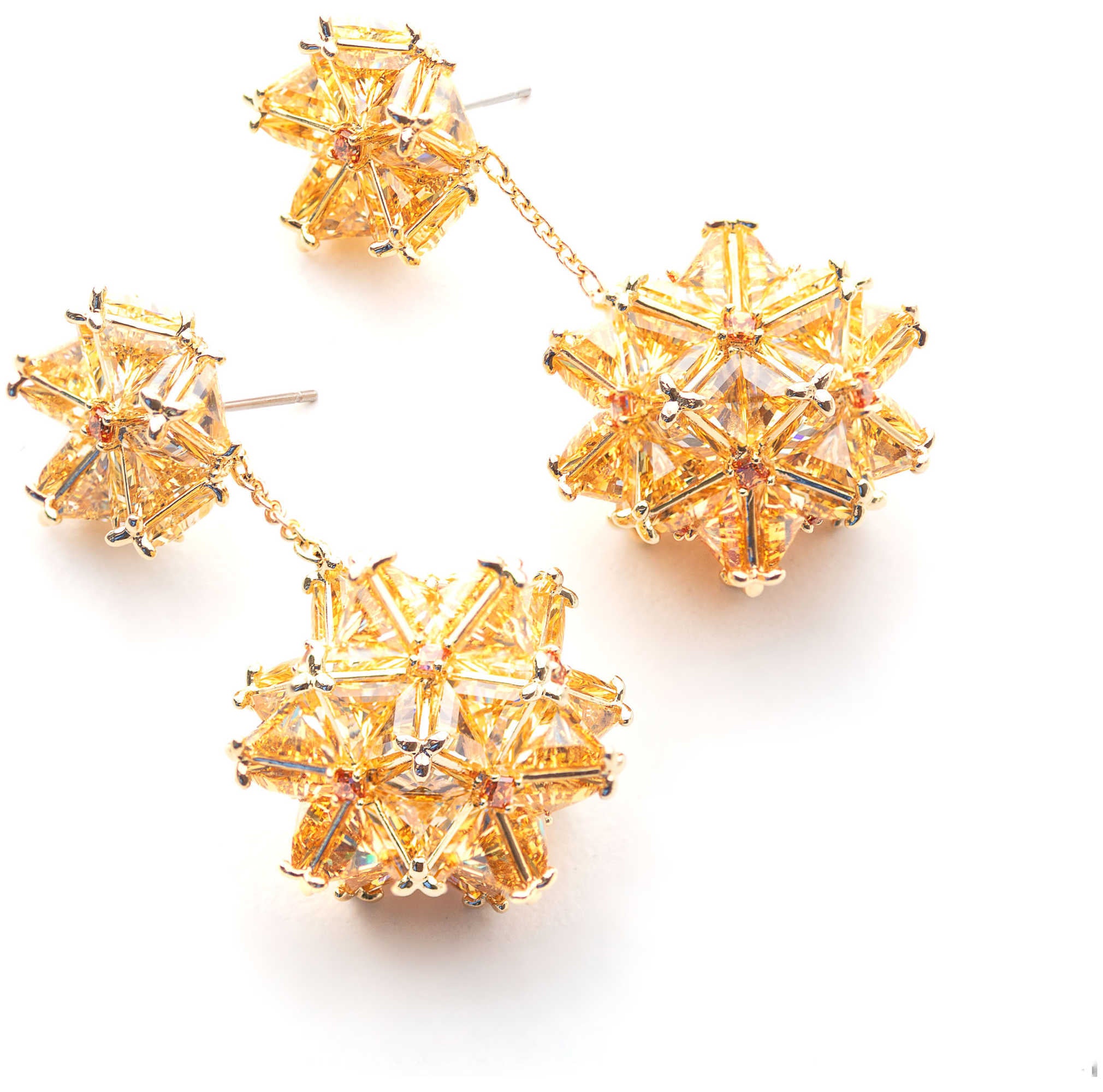 עגילים Curiosa עם קריסטל צהוב של Swarovski