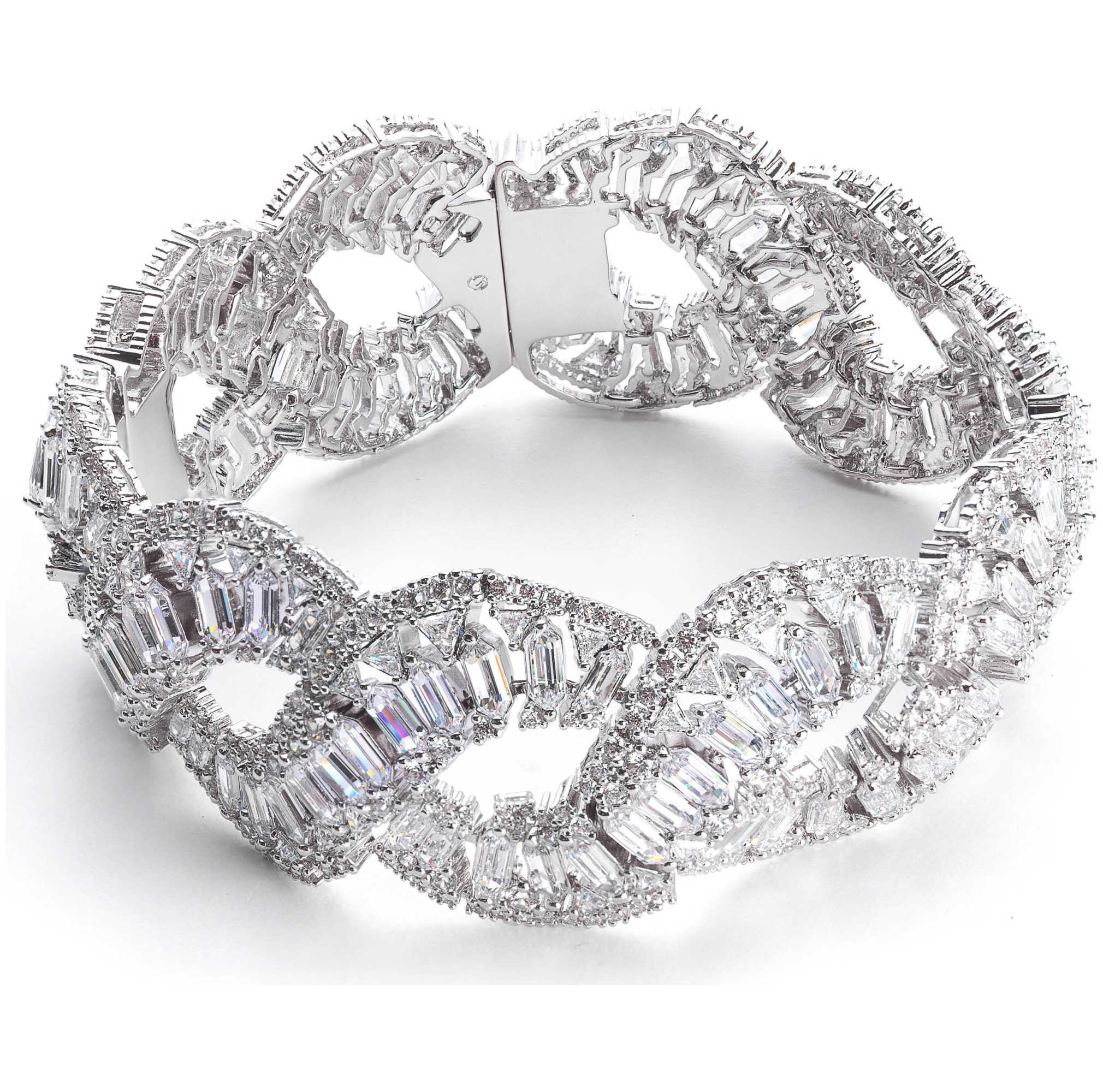 צמיד Hyperbola עם קריסטל לבן של Swarovski