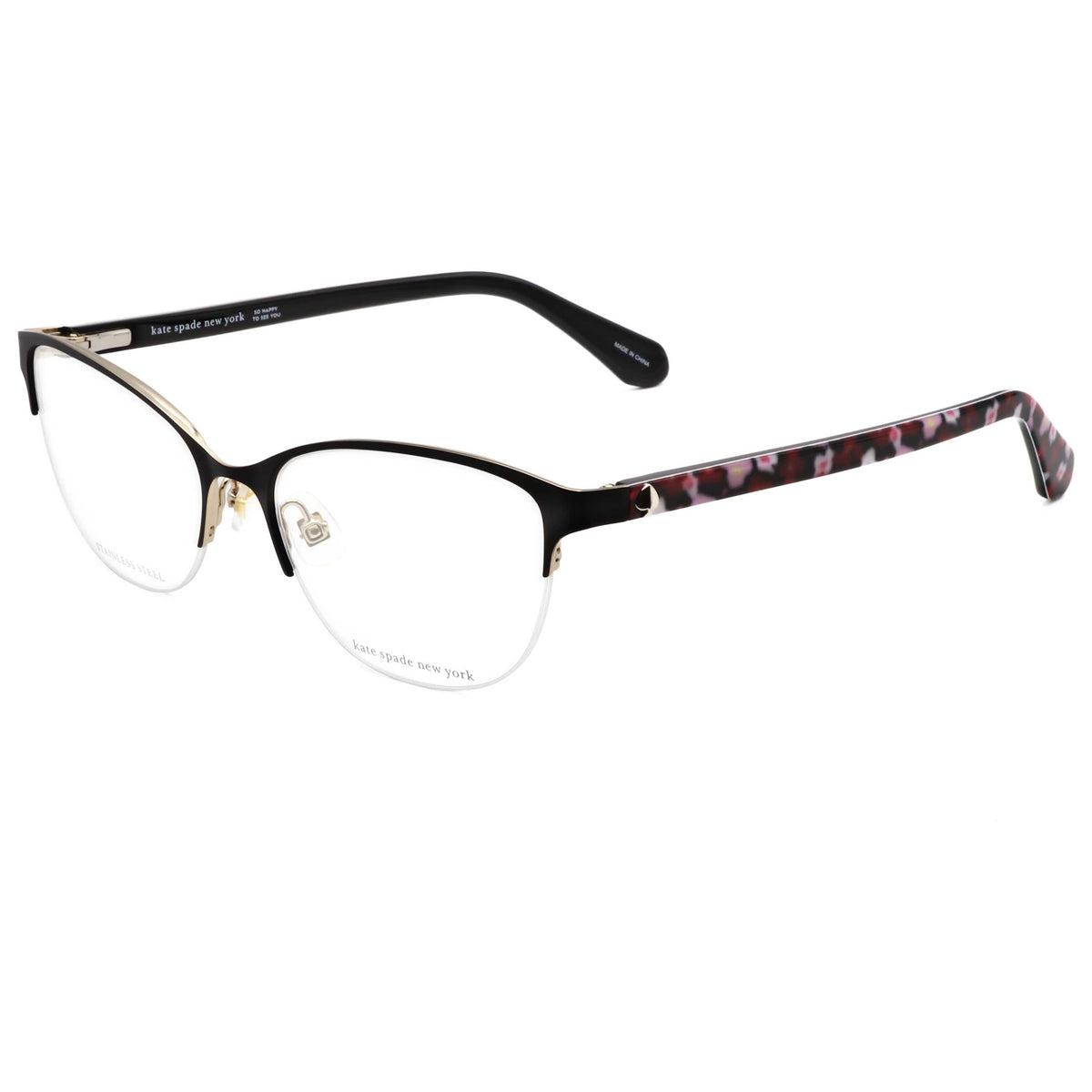 משקפי ראייה Kate Spade דגם Adalina לנשים 53 מ״מ בצבע שחור מט זהב