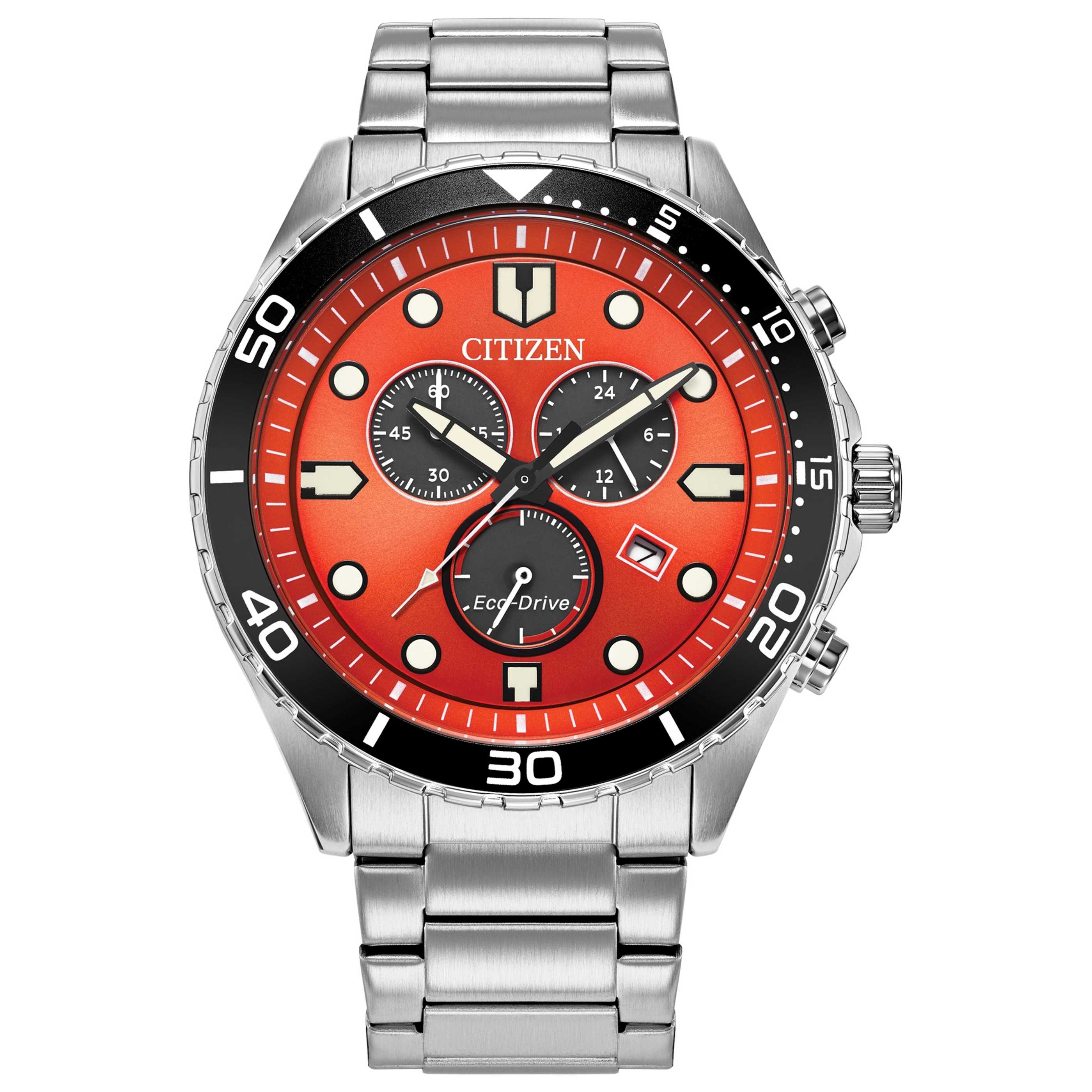 שעון לגבר Sporty Aqua של Citizen, Solar Powered Quartz Eco-Drive, 43 מ״מ