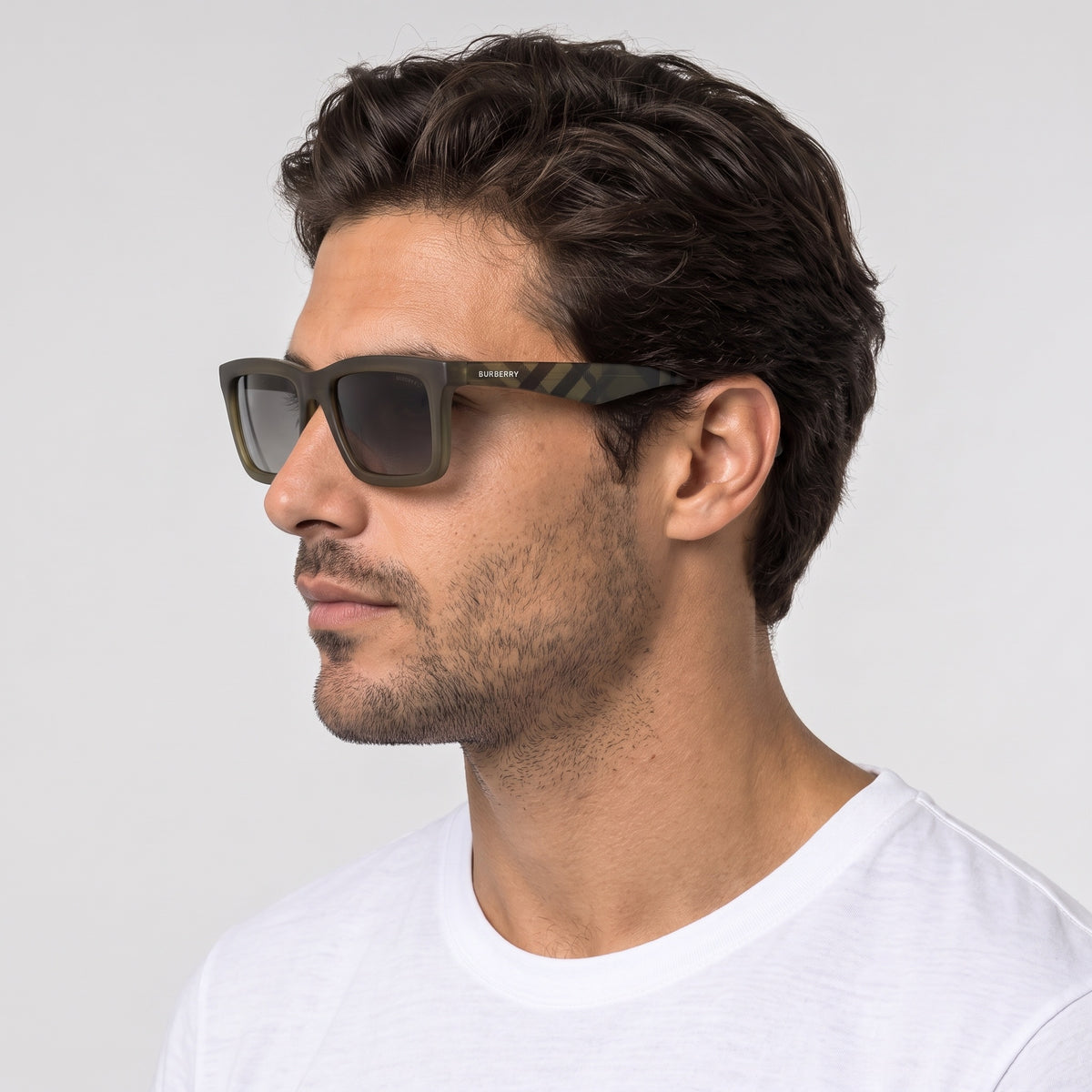 משקפי שמש Burberry דגם Be4475U לגברים 53 מ״מ בצבע מט ירוק