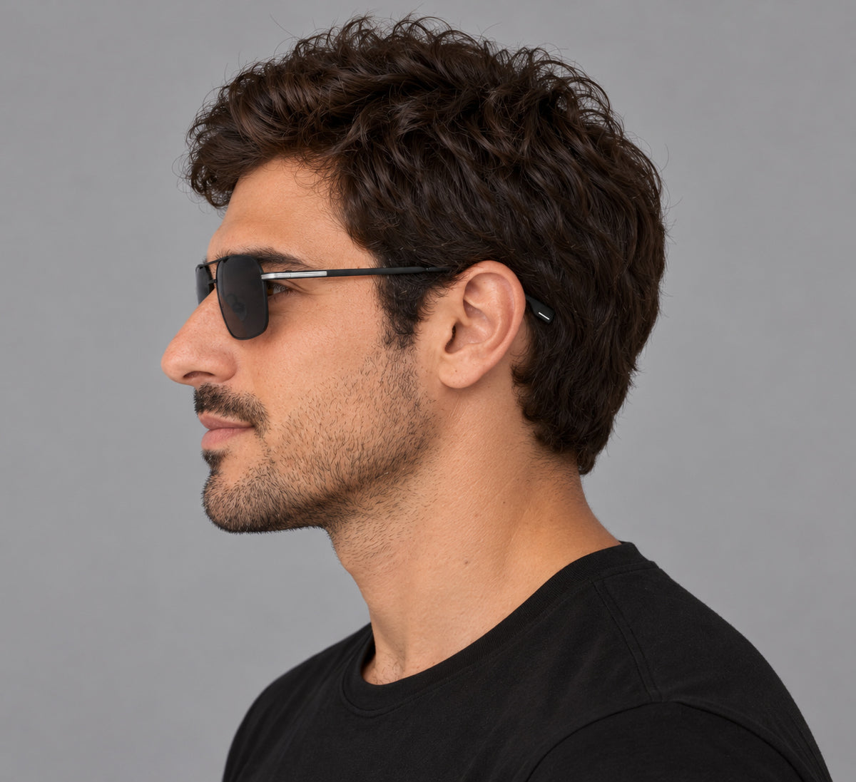 משקפי שמש Hugo Boss לגברים 58 מ״מ בצבע מט שחור כסוף