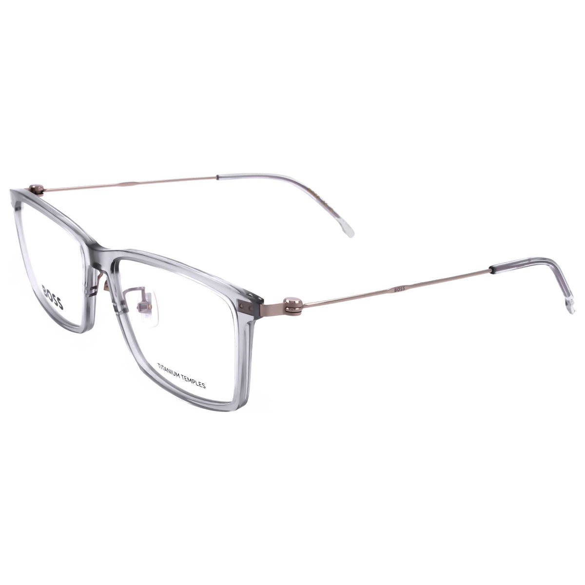 משקפי ראייה Hugo Boss לגברים 55 מ״מ בצבע אפור וזהב