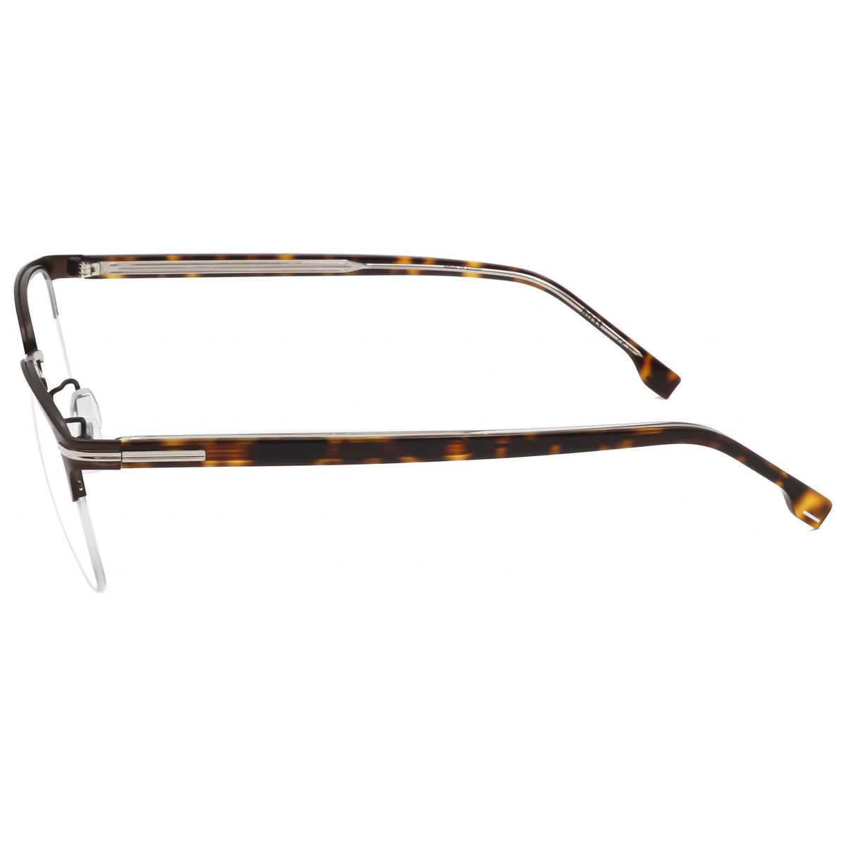 משקפי ראייה Hugo Boss דגם Boss1729 לגברים 53 מ״מ בצבע חום מט כסוף