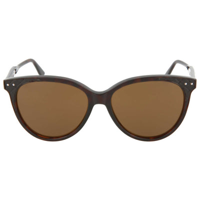 משקפי שמש Bottega Veneta דגם Bv0119S לנשים 55 מ״מ בצבע מבריק הוואנה כהה