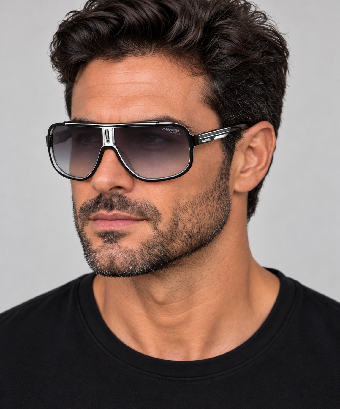 משקפי שמש Carrera דגם Ca1058 לגברים 63 מ״מ בצבע שחור לבן