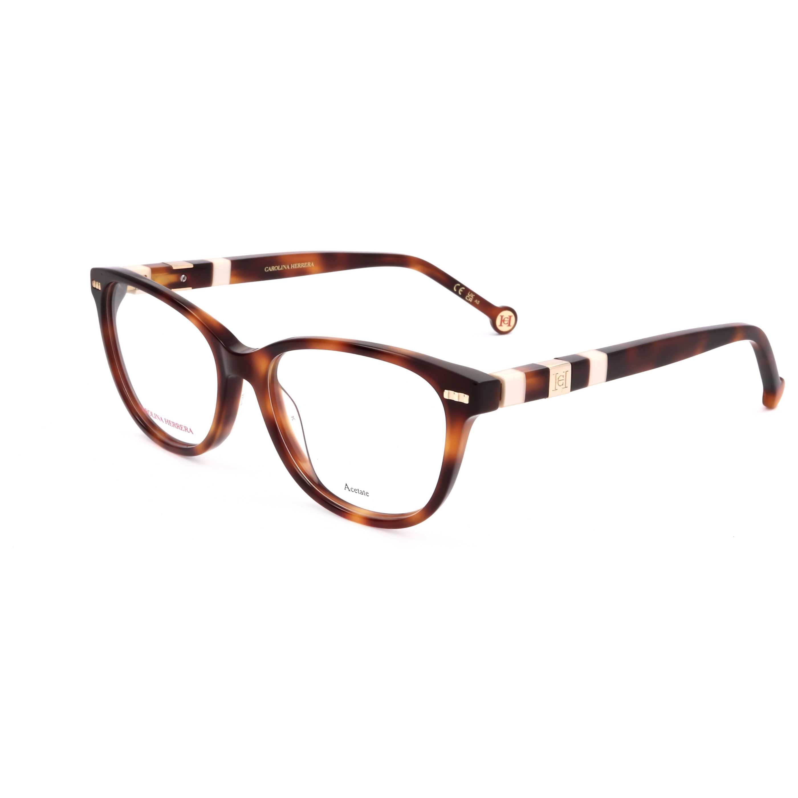 משקפי ראייה Carolina Herrera דגם Ch0048 לנשים 53 מ״מ בצבע הוואנה Ivory